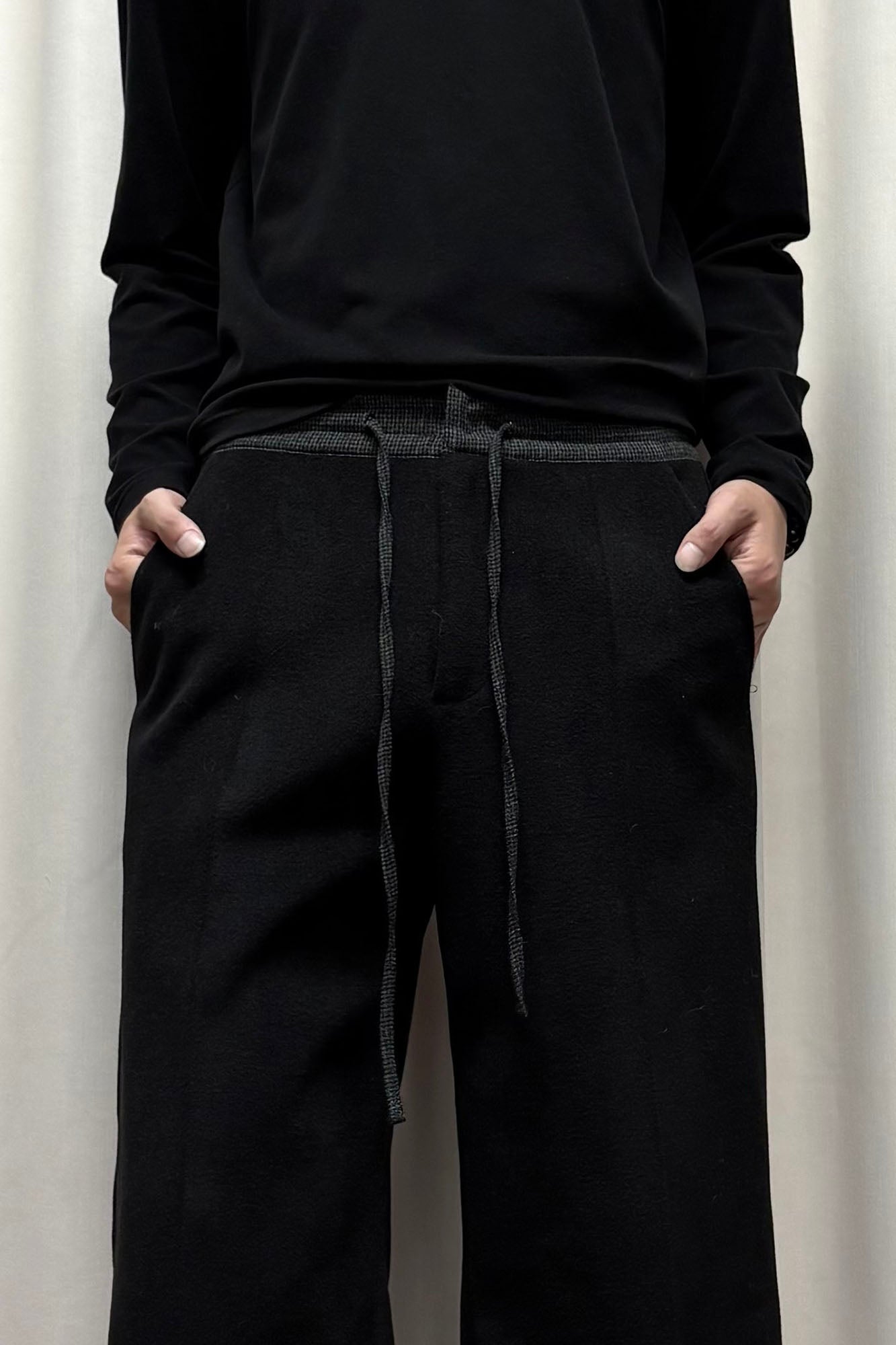 KREATE Contrast Drawstring Waist Wide-Leg Lounge Pants-Pants-S-Gray-Free Shipping Leatheretro
