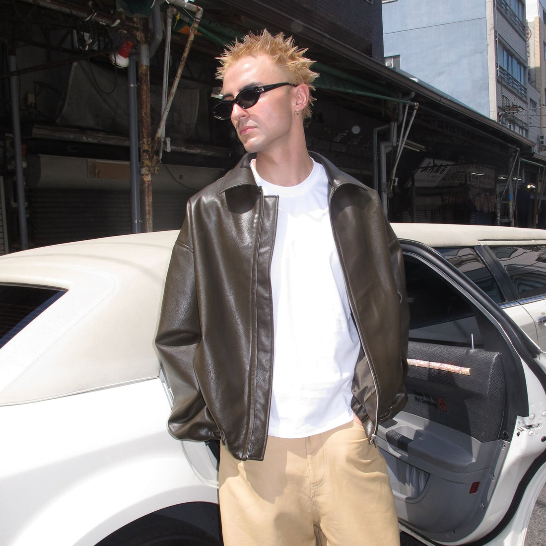 SOURPLUM Classic PU Elastic Hem Jacket-Jacket-S-Free Shipping Leatheretro