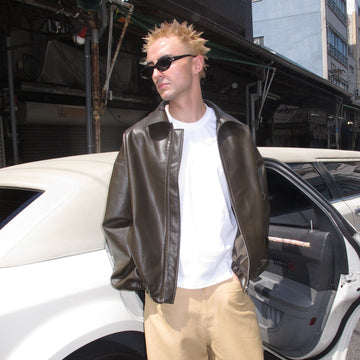 SOURPLUM Classic PU Elastic Hem Jacket-Jacket-S-Free Shipping Leatheretro