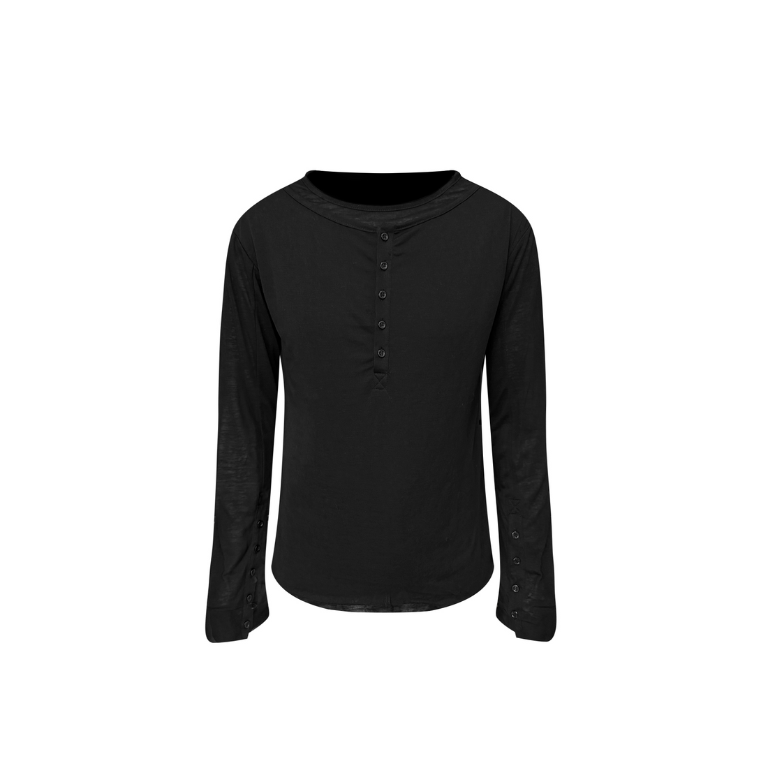 TH4SWE Layered Diamond Spine Graphic Henley Long-Sleeve Tee-L/S Tee-S-Free Shipping Leatheretro