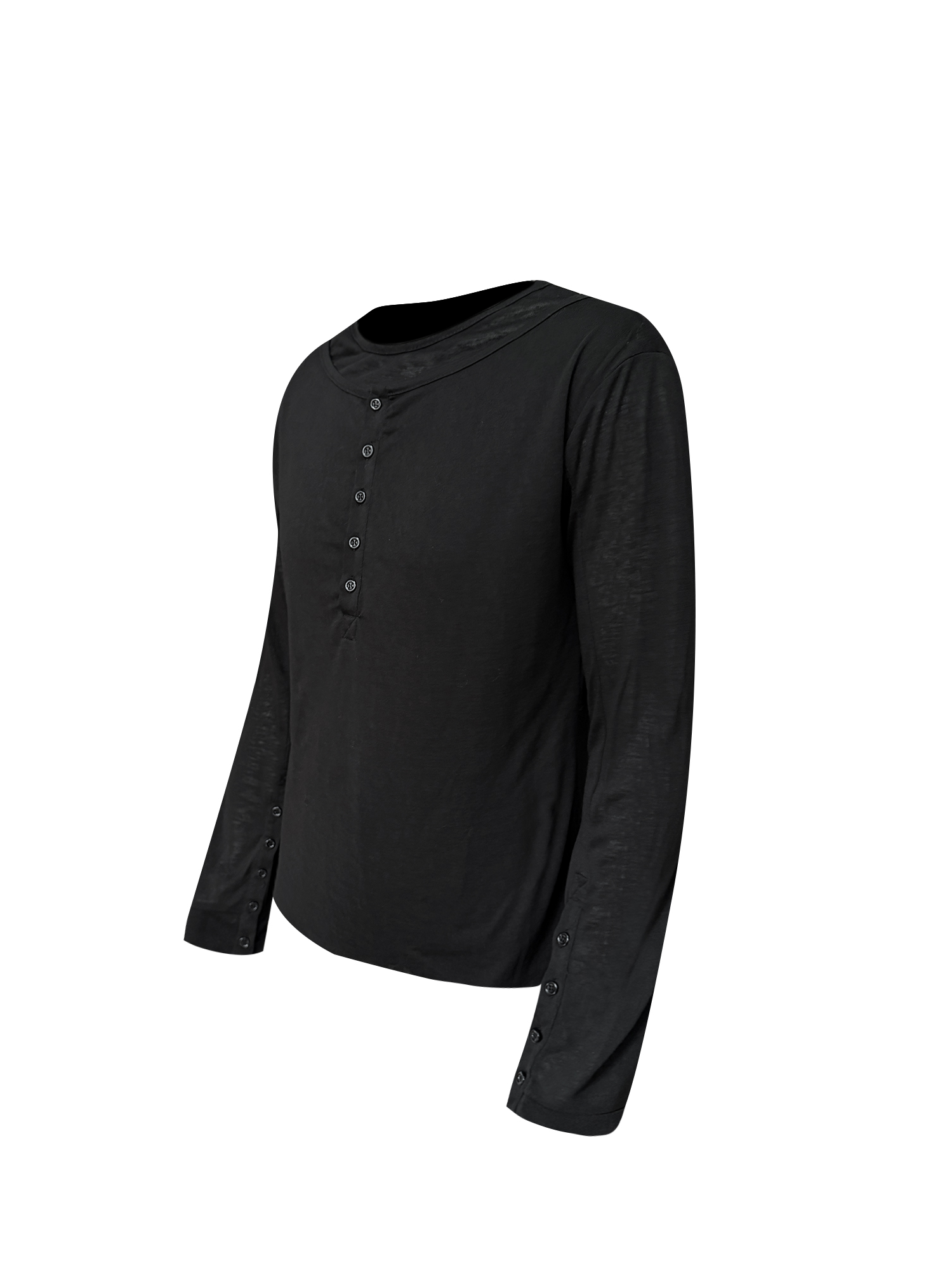 TH4SWE Layered Diamond Spine Graphic Henley Long-Sleeve Tee-L/S Tee-S-Free Shipping Leatheretro