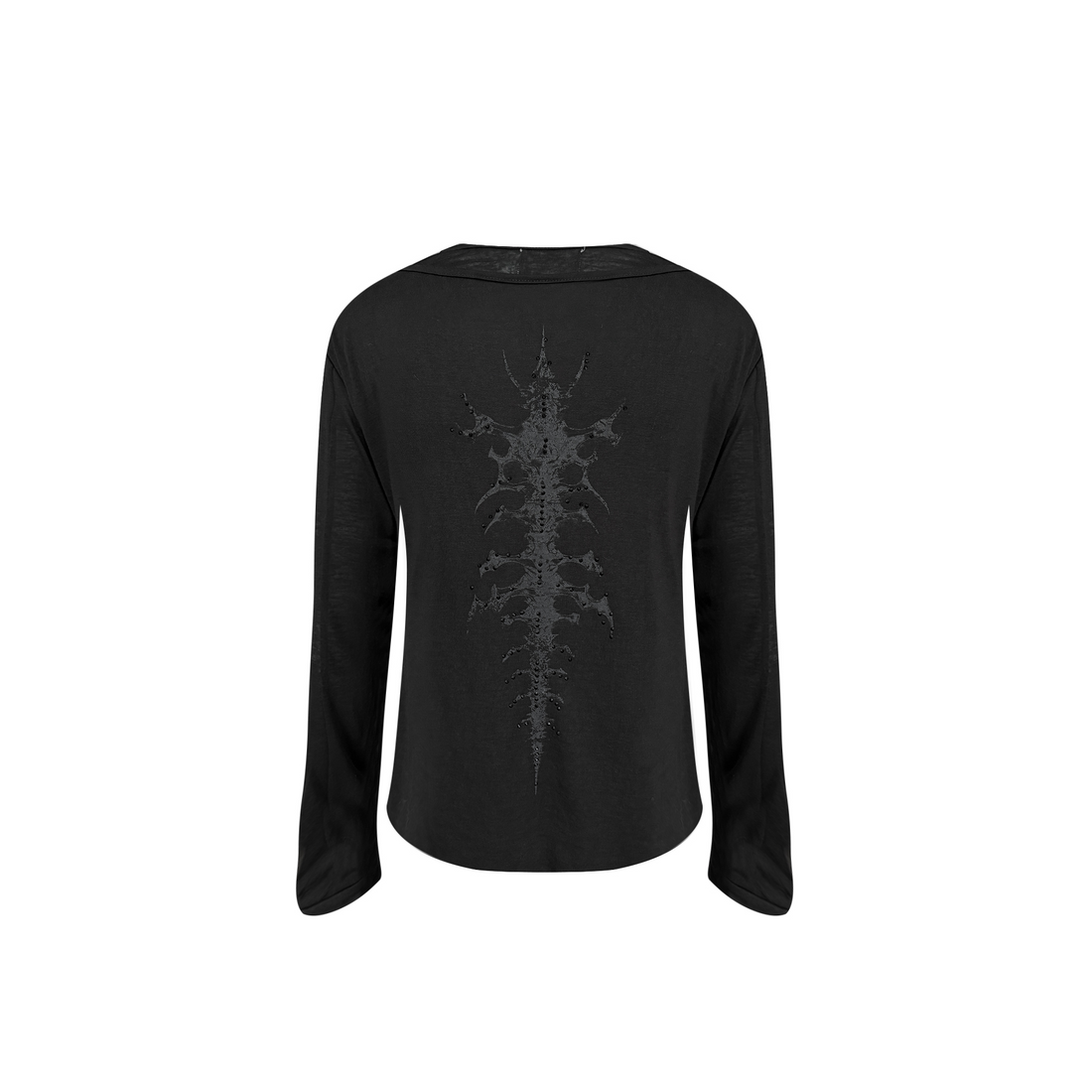 TH4SWE Layered Diamond Spine Graphic Henley Long-Sleeve Tee-L/S Tee-S-Free Shipping Leatheretro