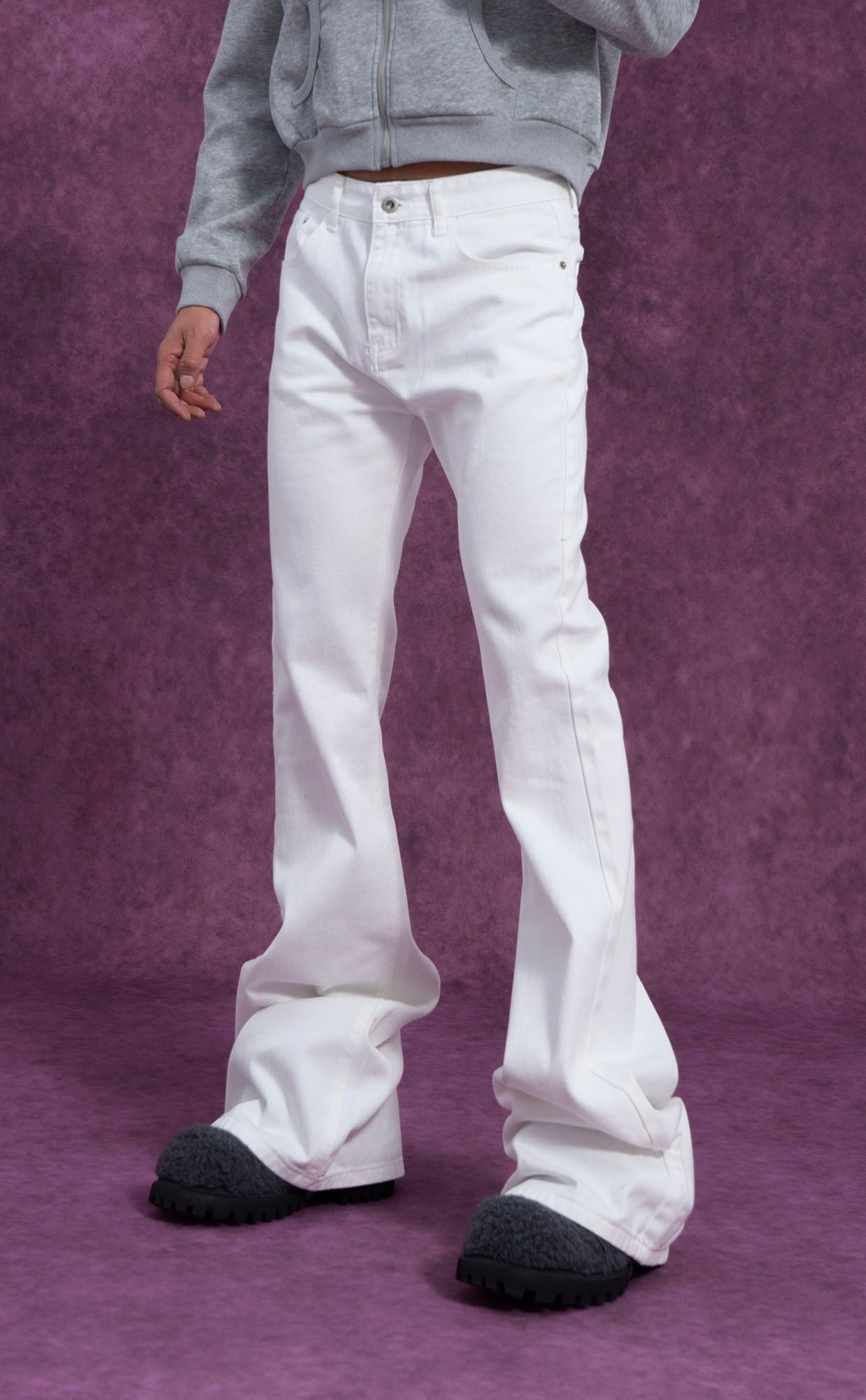 CLP Essential Slim Flared Jeans-Jeans-S-White-Free Shipping Leatheretro