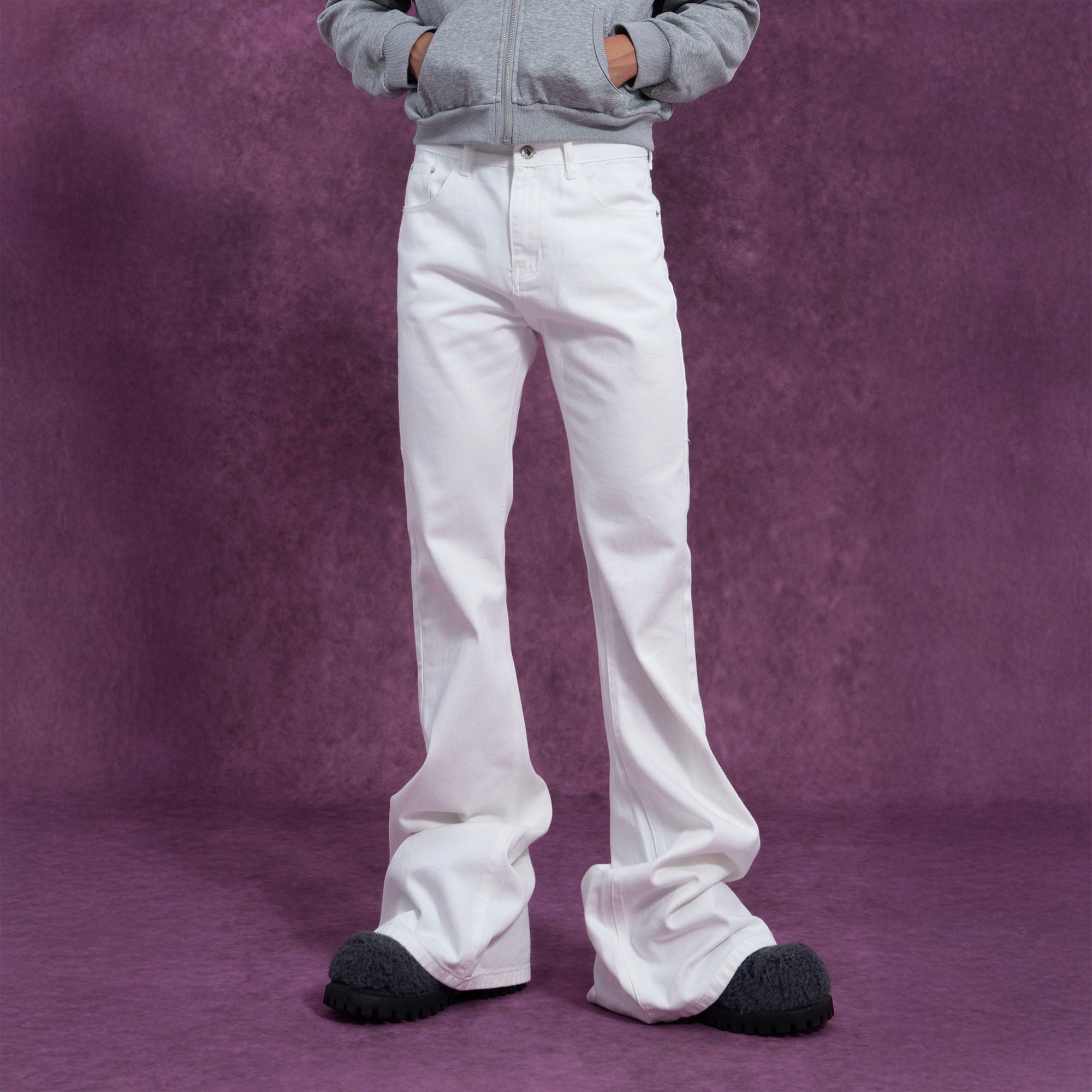 CLP Essential Slim Flared Jeans-Jeans-S-White-Free Shipping Leatheretro