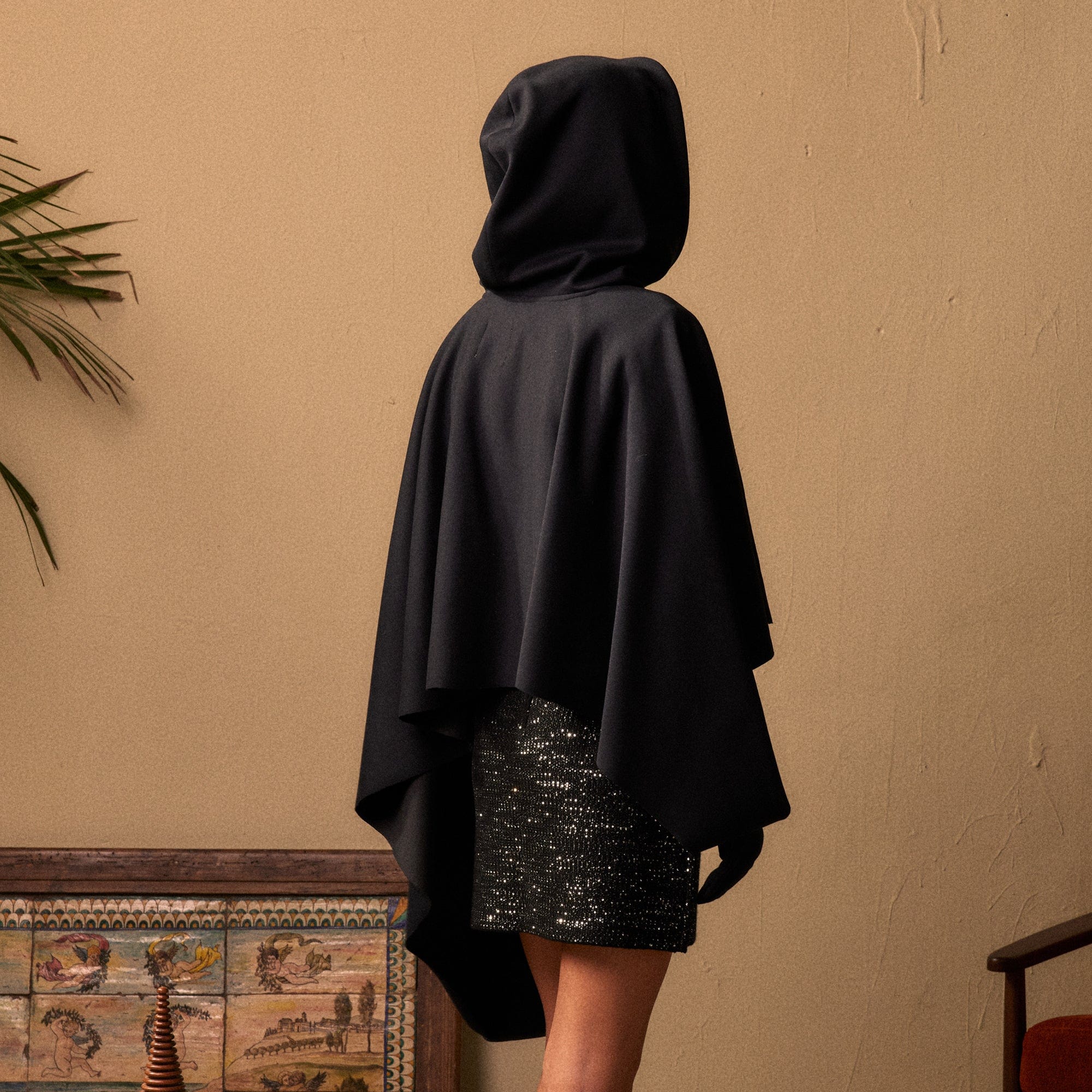KADAKADA Hooded Glove-Sleeve Cropped Cape-Hoodie-M-Khaki-Free Shipping Leatheretro