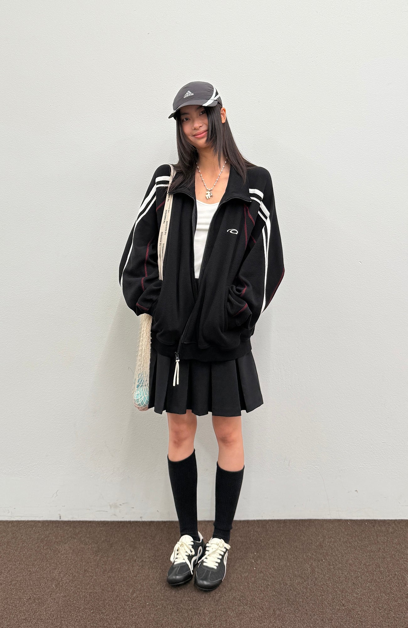 ROARINGWILD A ARCH Retro Stripe Raglan Track Jacket-Jacket-XS-Black-Free Shipping Leatheretro
