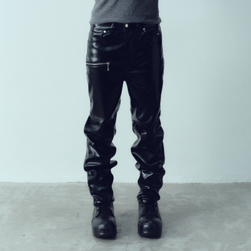 KADAKADA Glossy PU Straight-Leg Pants-Pants-M-Free Shipping Leatheretro