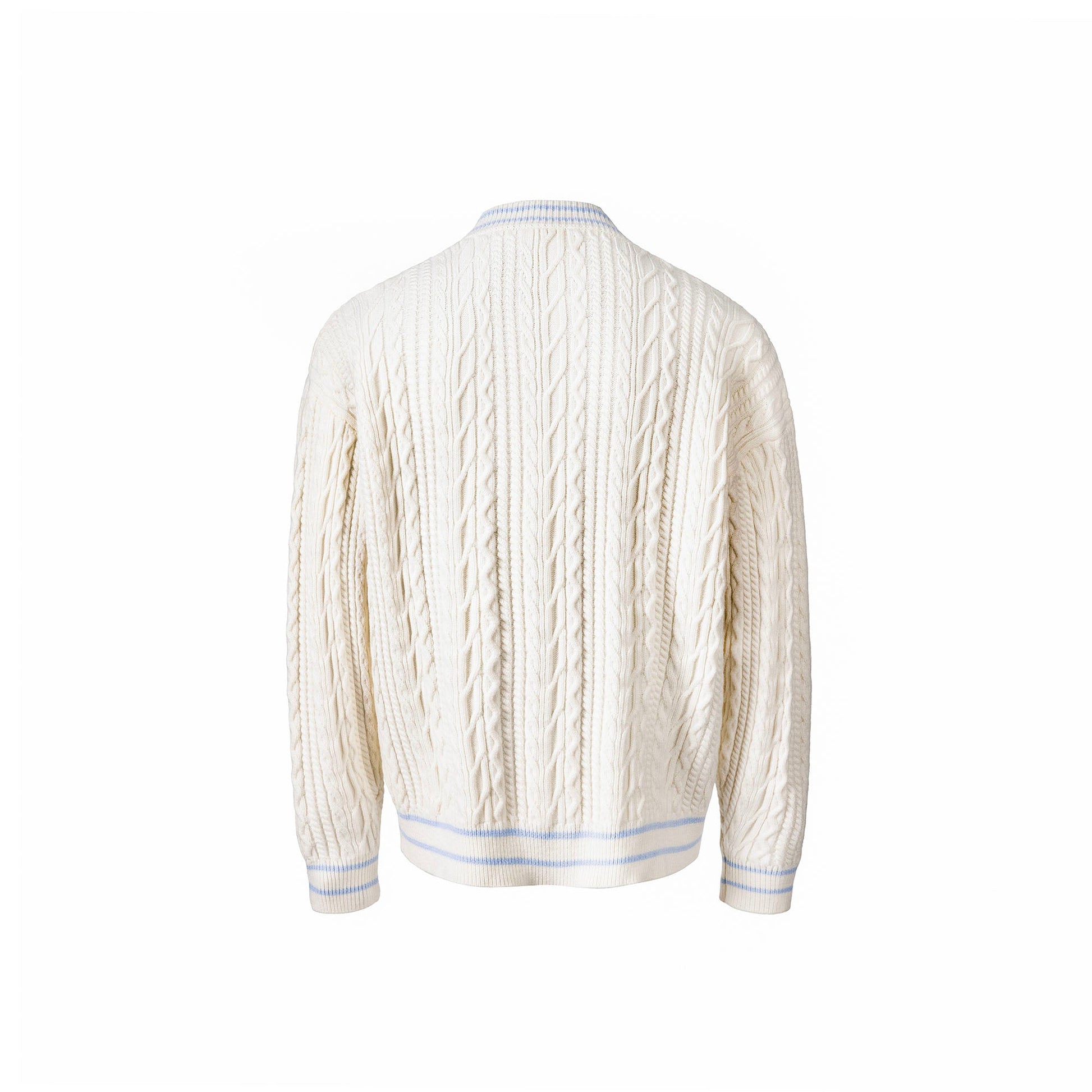 CATSSTAC Varsity V-Neck Cable-Knit Sweater-Sweater-S-Dark Gray-Free Shipping Leatheretro