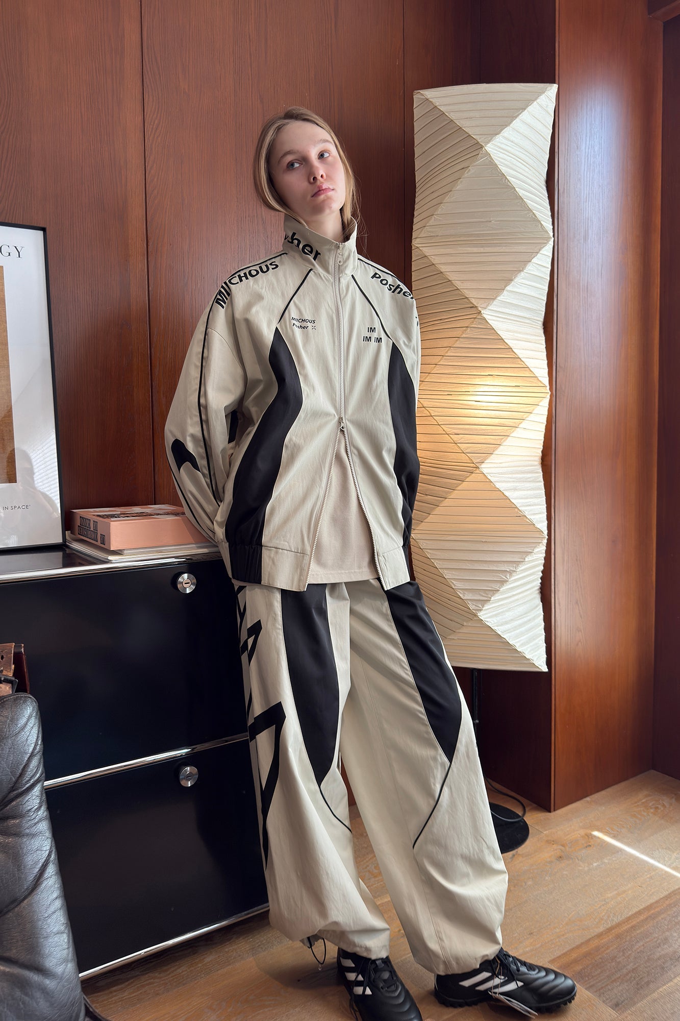 MIICHOUS Contrast Panel 3A Graphic Jacket-Jacket-S-Free Shipping Leatheretro