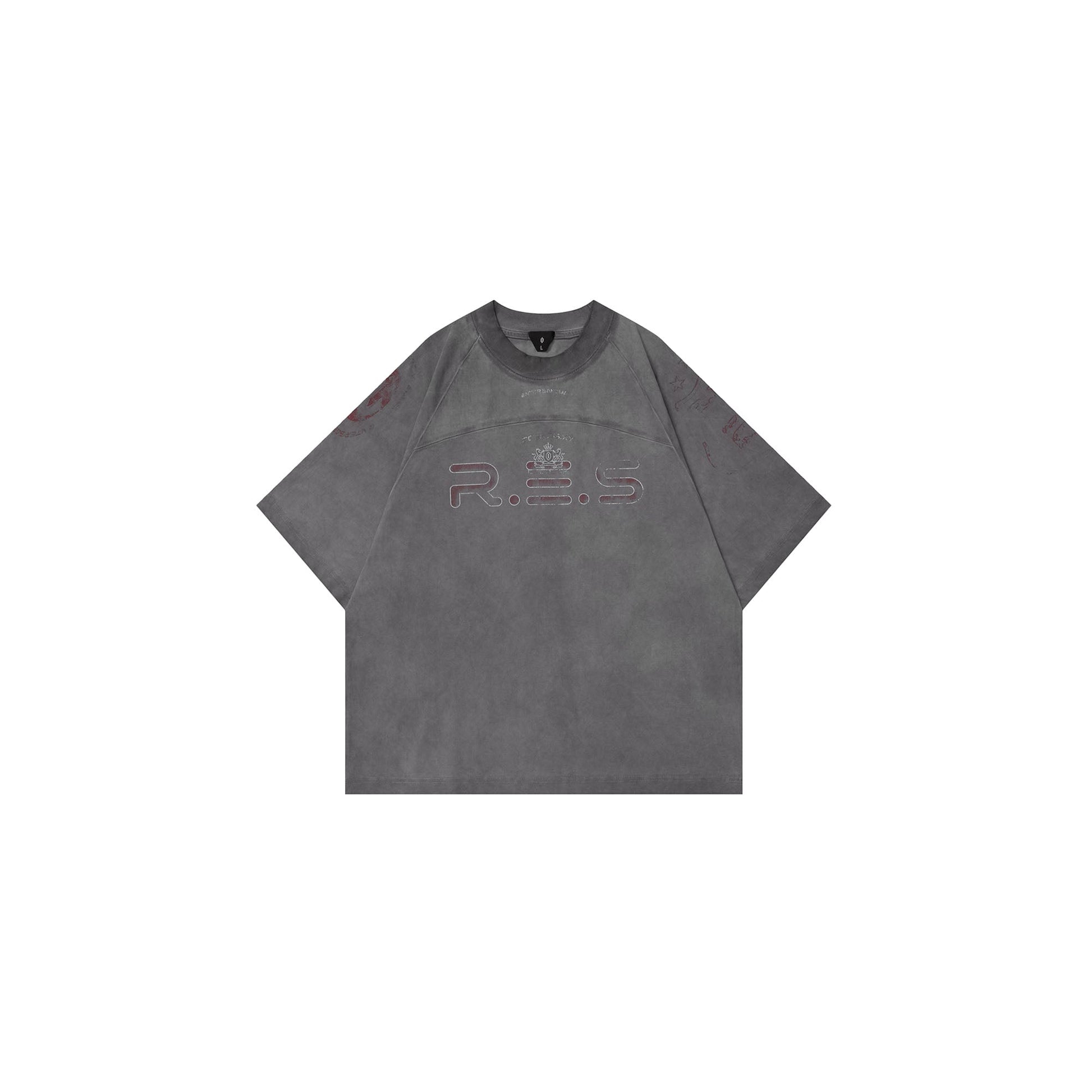OVDY Graphic Faded Raglan Sorona T-Shirt-T Shirt-Gray-S-Free Shipping Leatheretro