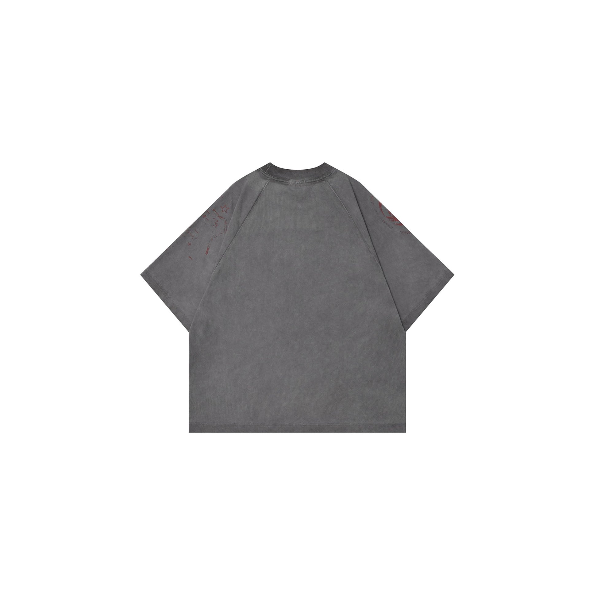 OVDY Graphic Faded Raglan Sorona T-Shirt-T Shirt-Gray-S-Free Shipping Leatheretro