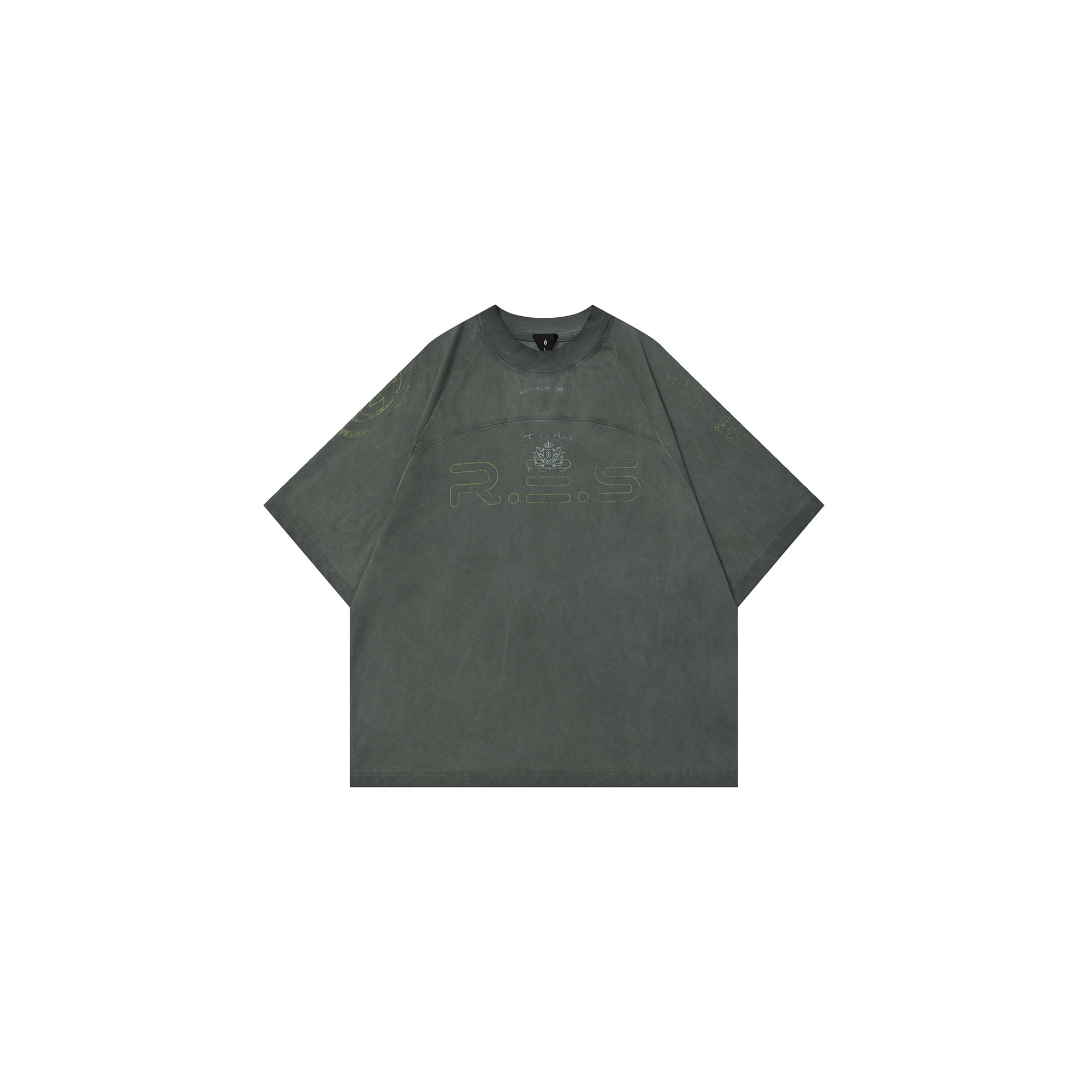 OVDY Graphic Faded Raglan Sorona T-Shirt-T Shirt-Green-S-Free Shipping Leatheretro