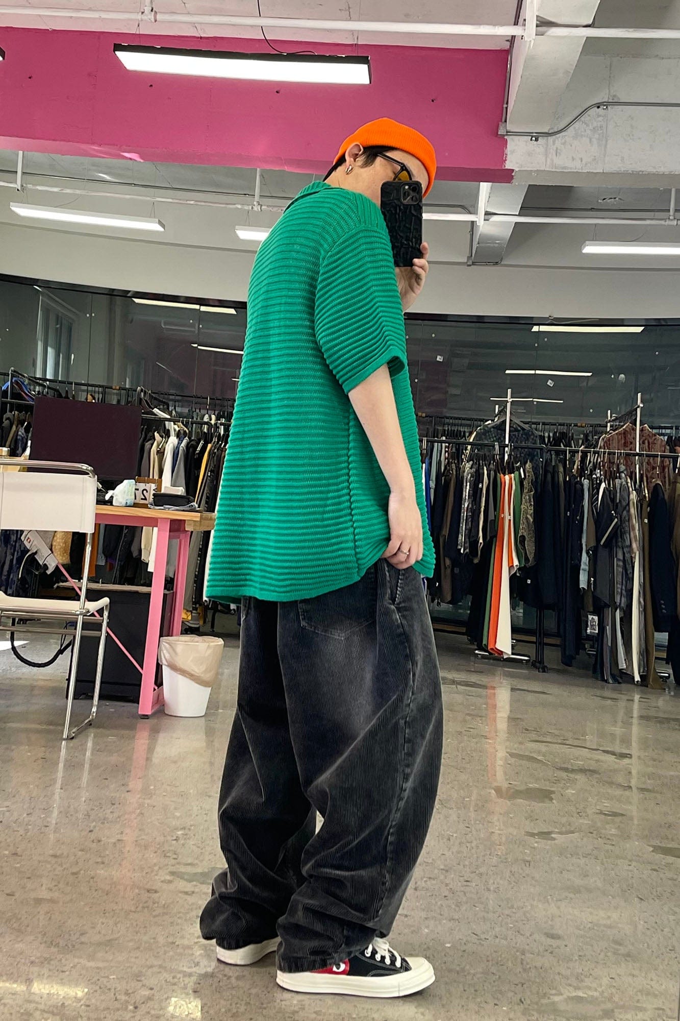 ME DA IGUAL Essential Striped Mesh Button-Up Half Shirt-Half shirt-M-Free Shipping Leatheretro