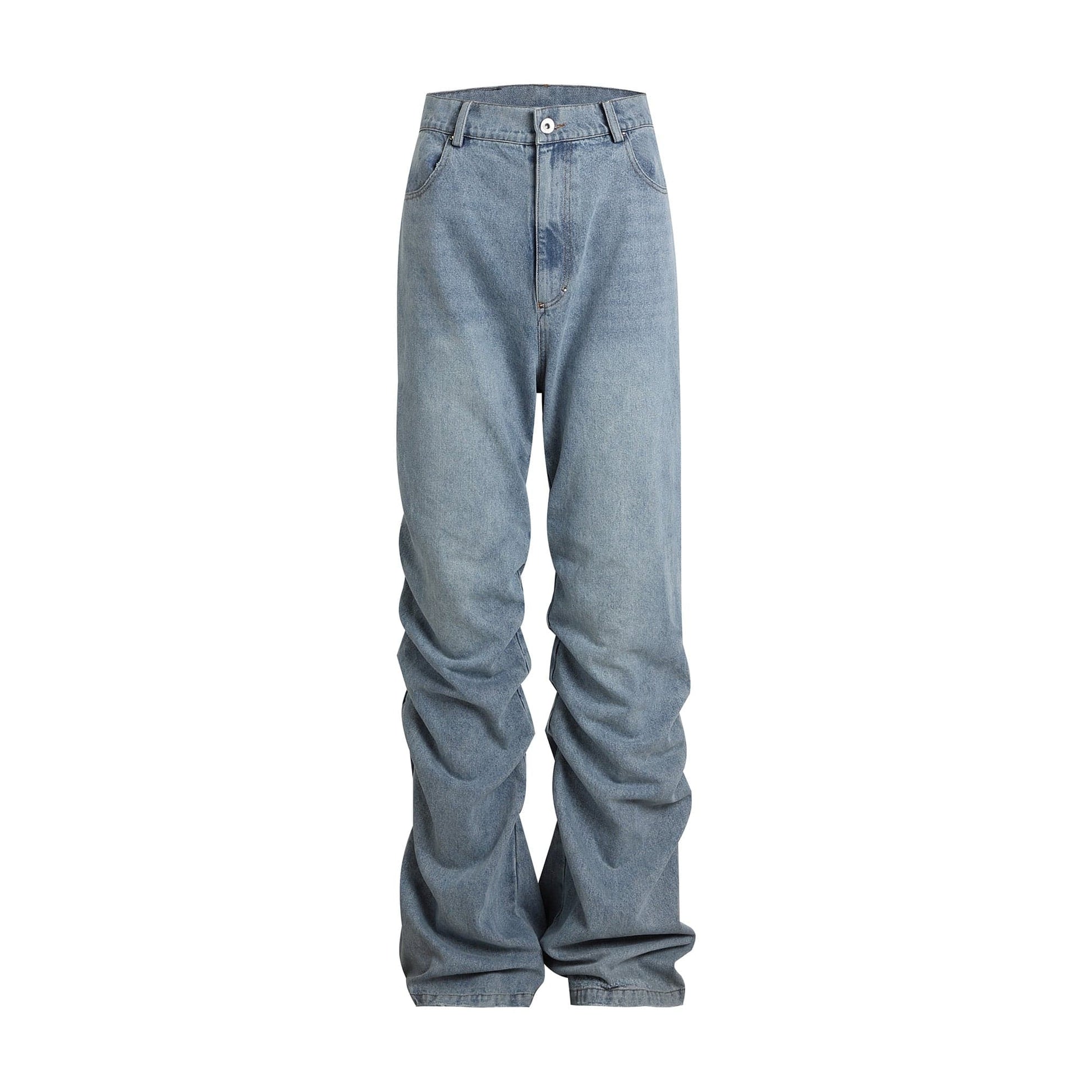 WHISTLEHUNTER Stacked Washed Rivet Flare Jeans-Jeans-S-Blue-Free Shipping Leatheretro