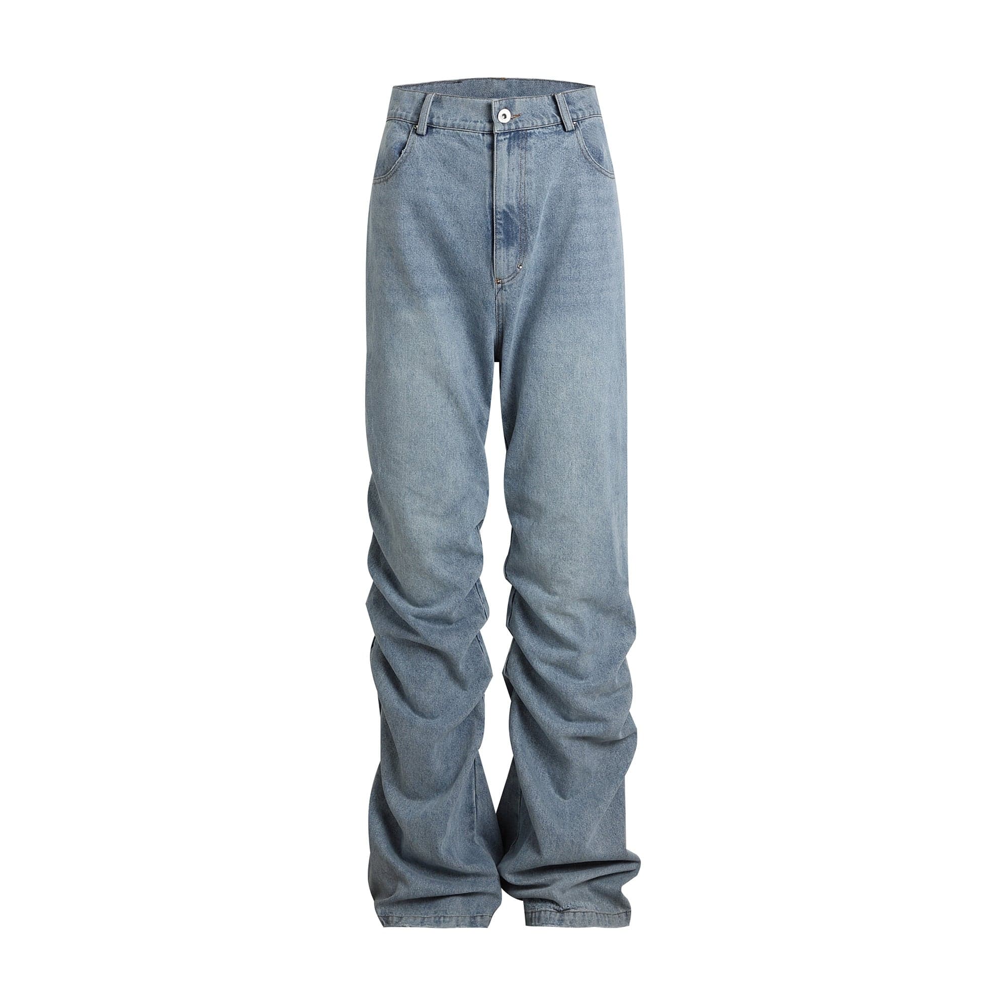 WHISTLEHUNTER Stacked Washed Rivet Flare Jeans-Jeans-S-Blue-Free Shipping Leatheretro