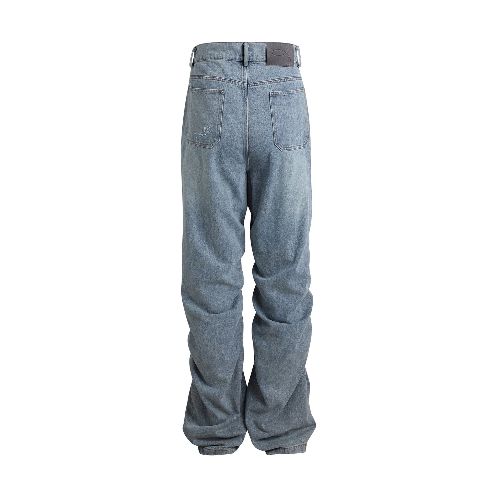 WHISTLEHUNTER Stacked Washed Rivet Flare Jeans-Jeans-S-Blue-Free Shipping Leatheretro