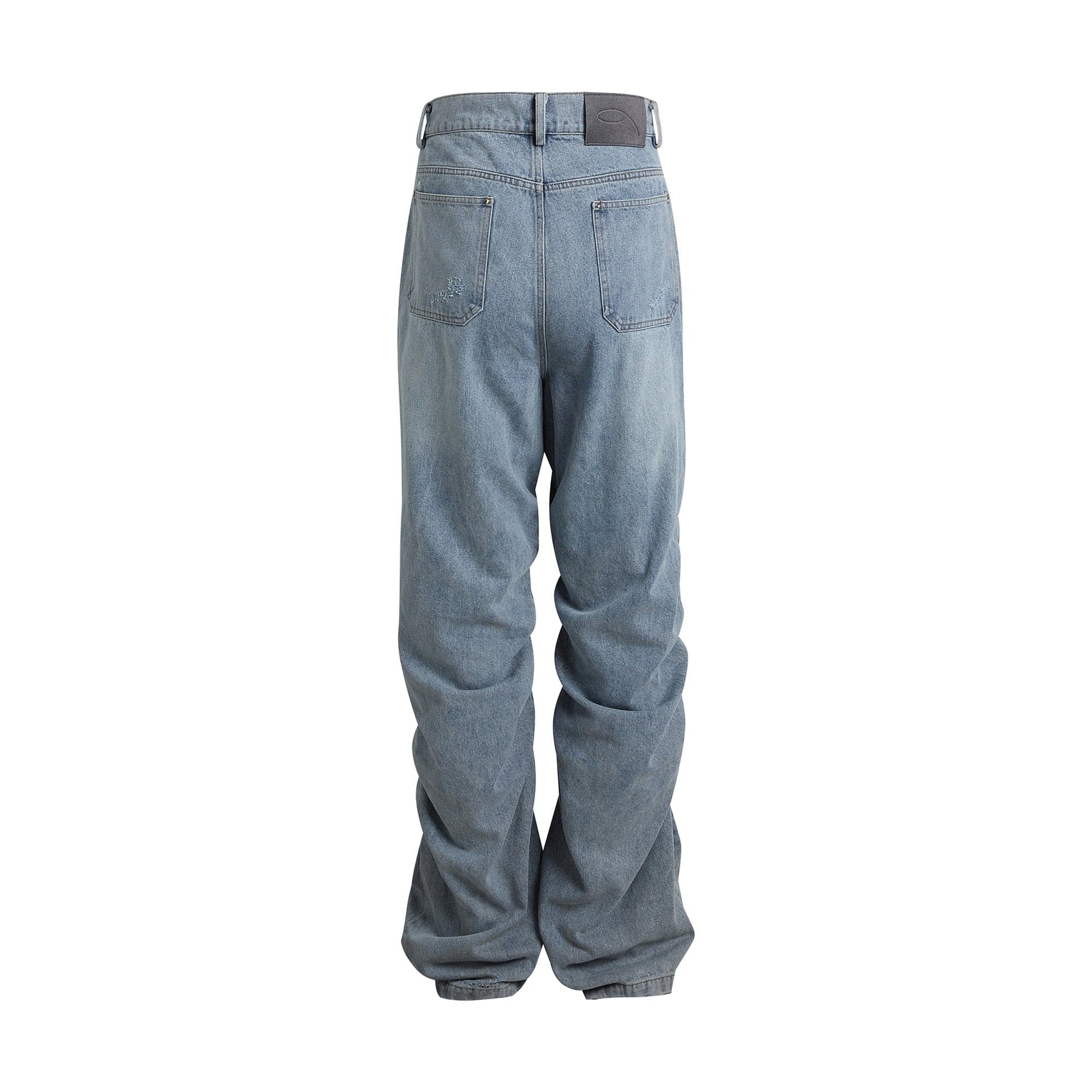 WHISTLEHUNTER Stacked Washed Rivet Flare Jeans-Jeans-S-Blue-Free Shipping Leatheretro