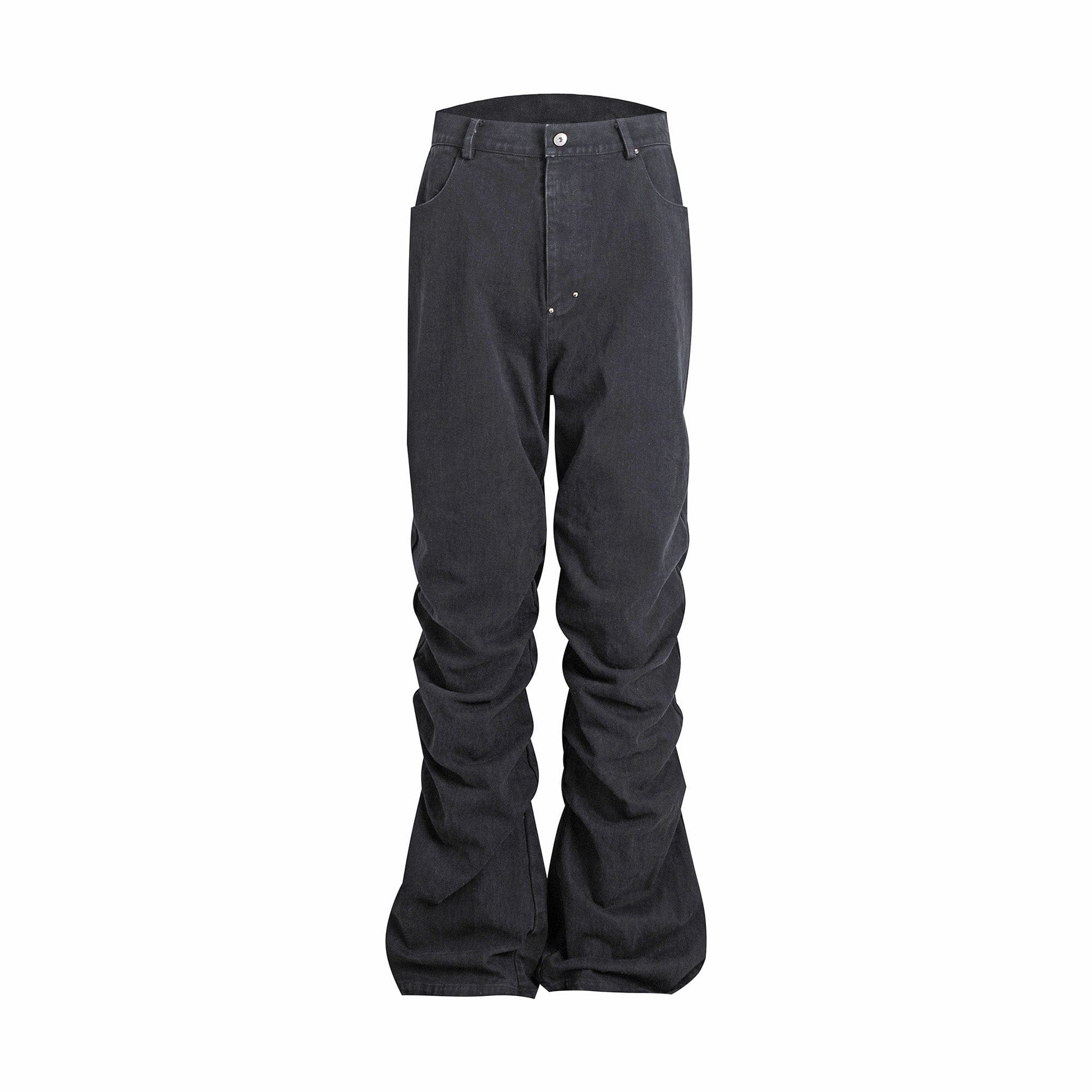 WHISTLEHUNTER Stacked Washed Rivet Flare Jeans-Jeans-S-Blue-Free Shipping Leatheretro