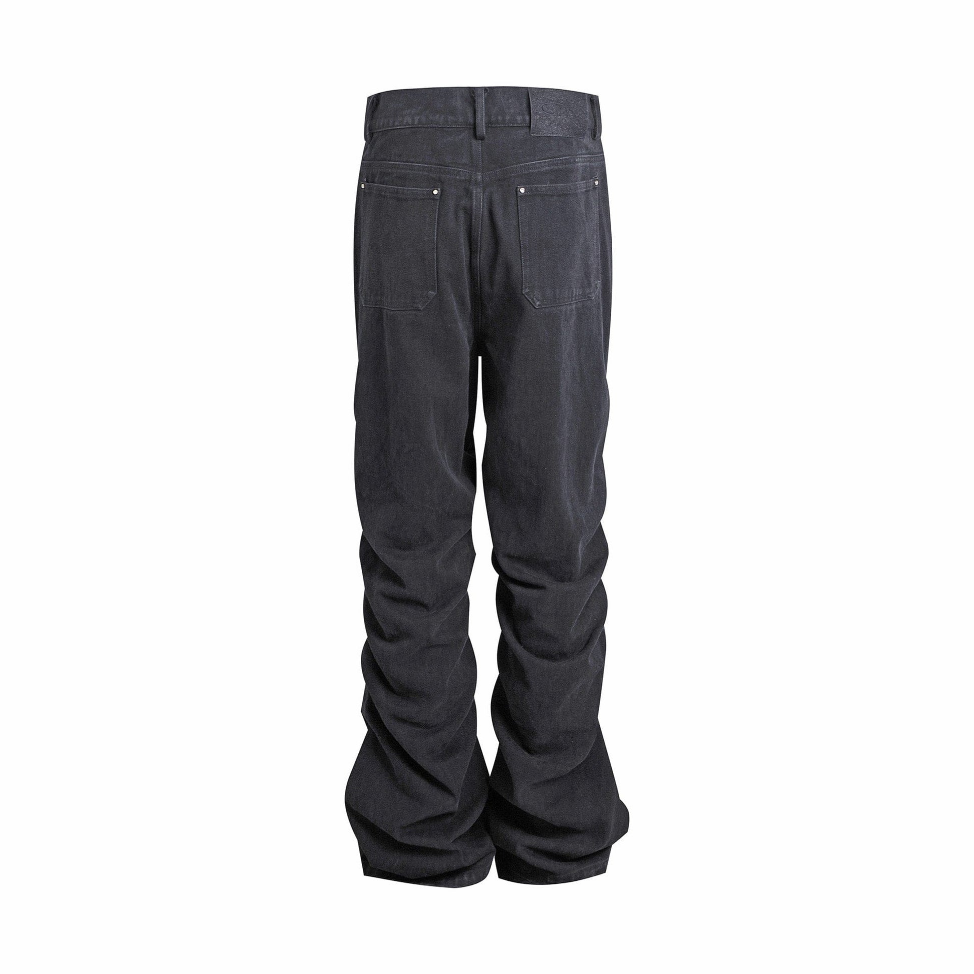 WHISTLEHUNTER Stacked Washed Rivet Flare Jeans-Jeans-S-Blue-Free Shipping Leatheretro