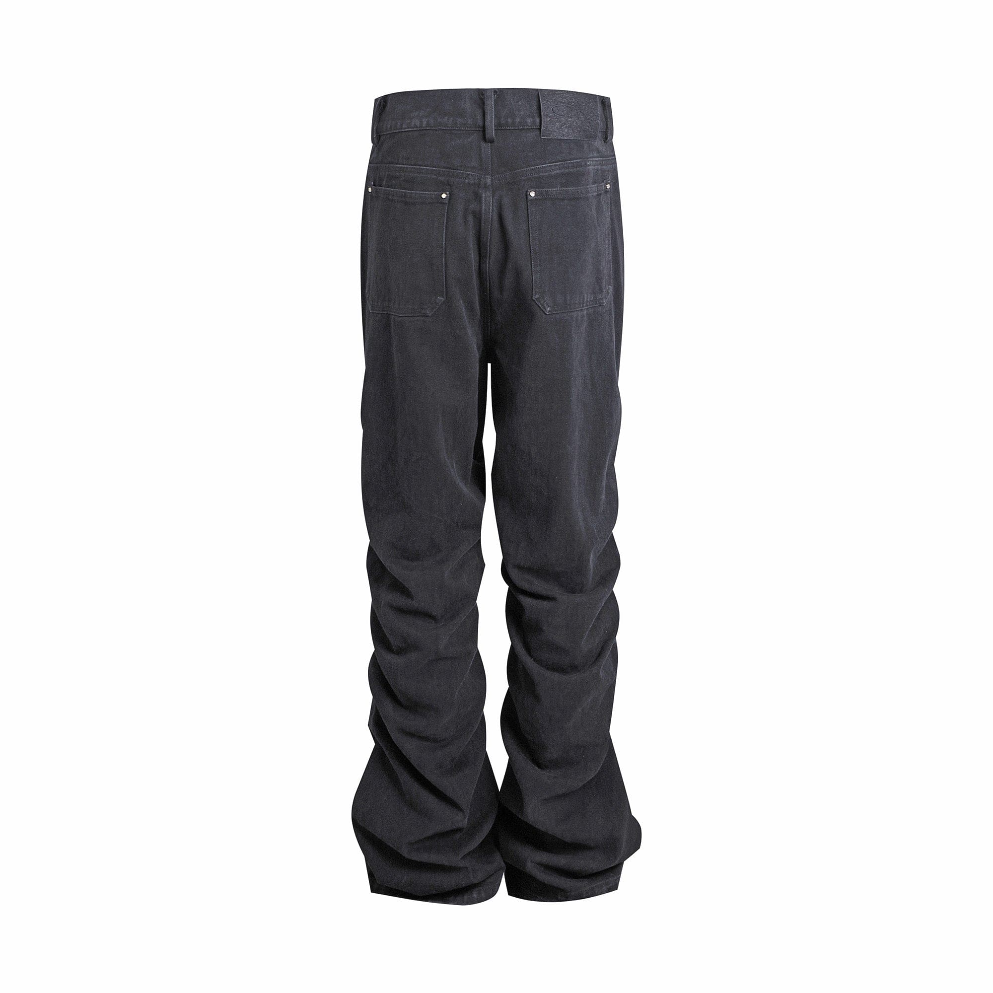 WHISTLEHUNTER Stacked Washed Rivet Flare Jeans-Jeans-S-Blue-Free Shipping Leatheretro