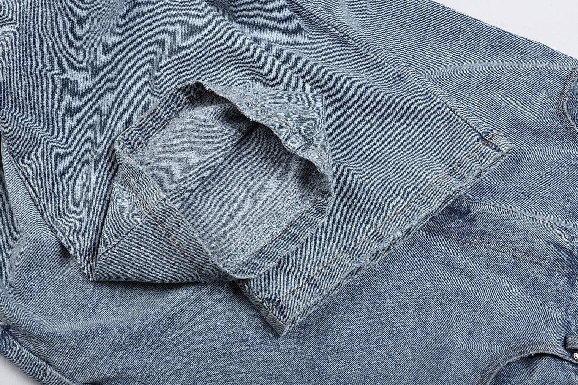 WHISTLEHUNTER Stacked Washed Rivet Flare Jeans-Jeans-S-Blue-Free Shipping Leatheretro