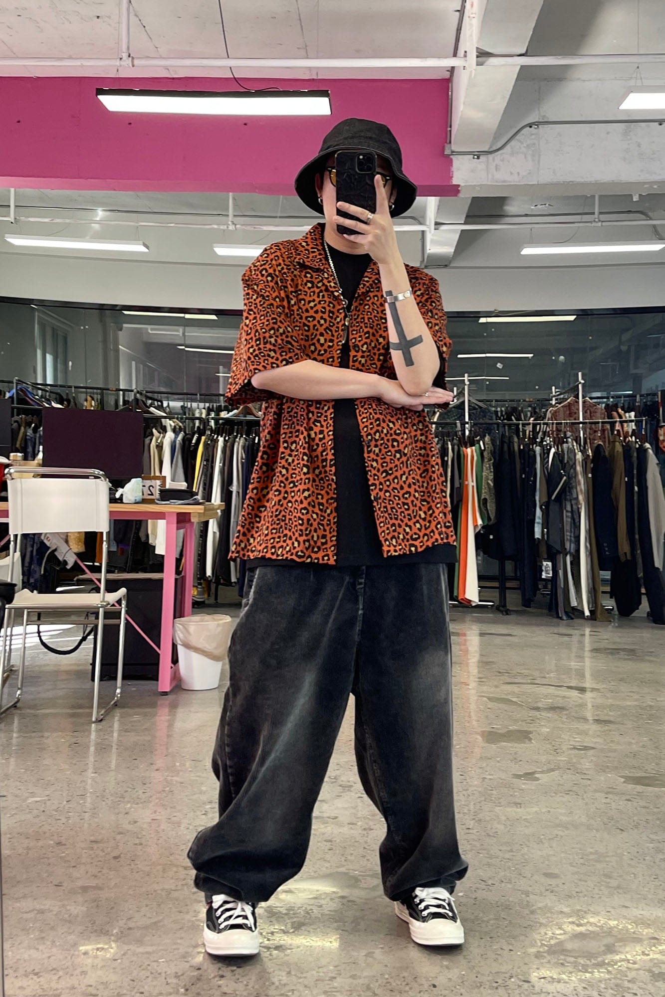 ME DA IGUAL Retro Leopard Full-Print Cuban Half Shirt-Shirt-M-Free Shipping Leatheretro