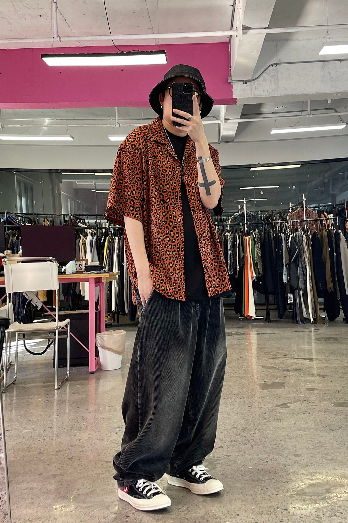 ME DA IGUAL Retro Leopard Full-Print Cuban Half Shirt-Shirt-M-Free Shipping Leatheretro