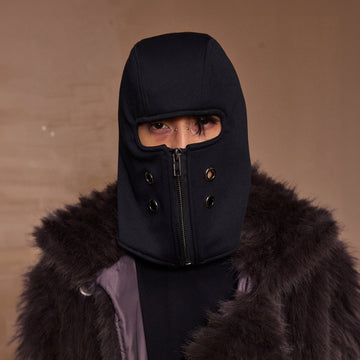 KADAKADA Zippered Grommet Balaclava-Hat, Cap, Beanie-One Size-Free Shipping Leatheretro