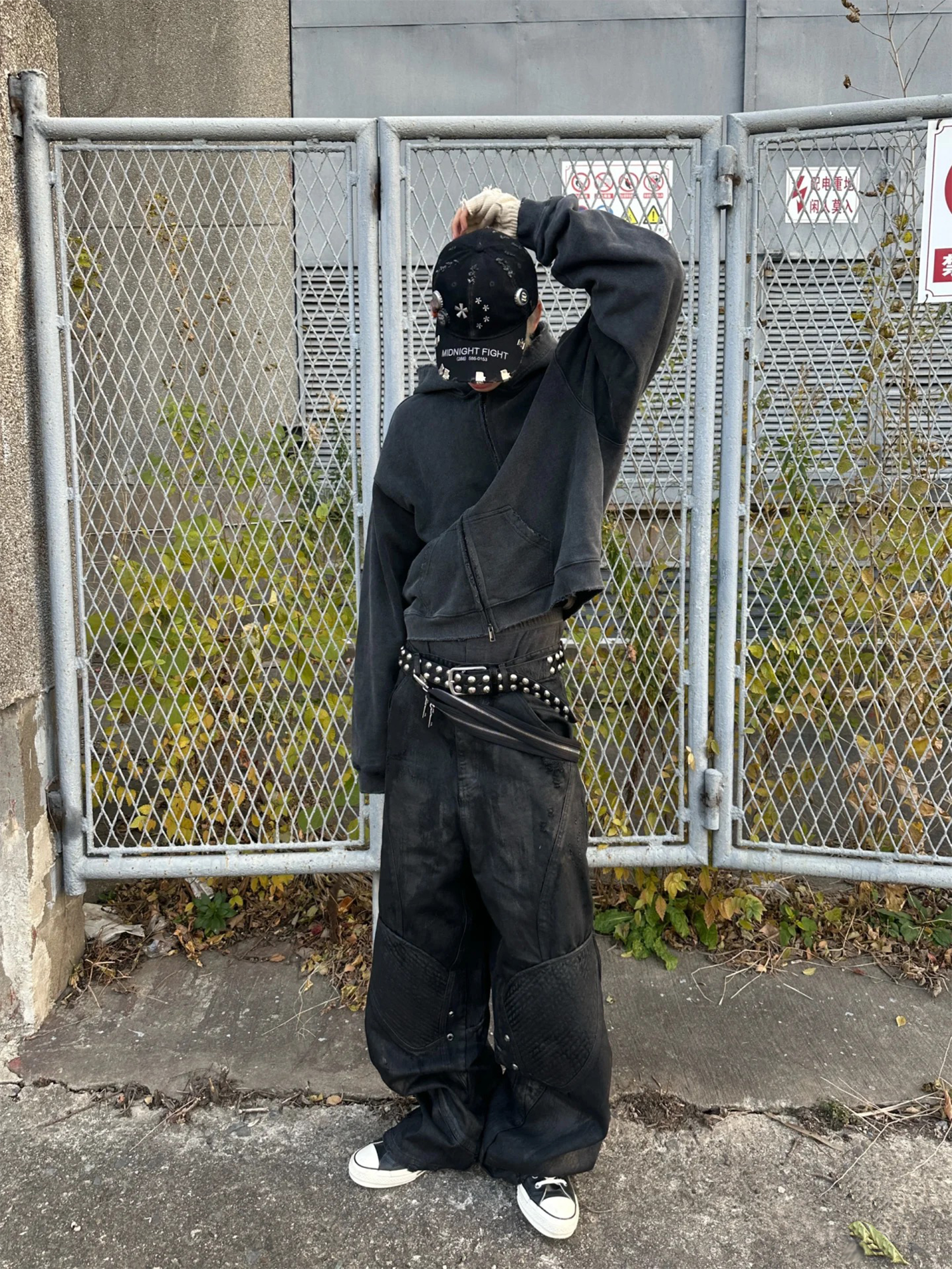 TH4SWE x GOJOYJINNI Washed Waxed Armor Moto Jeans-Jeans-S-Free Shipping Leatheretro
