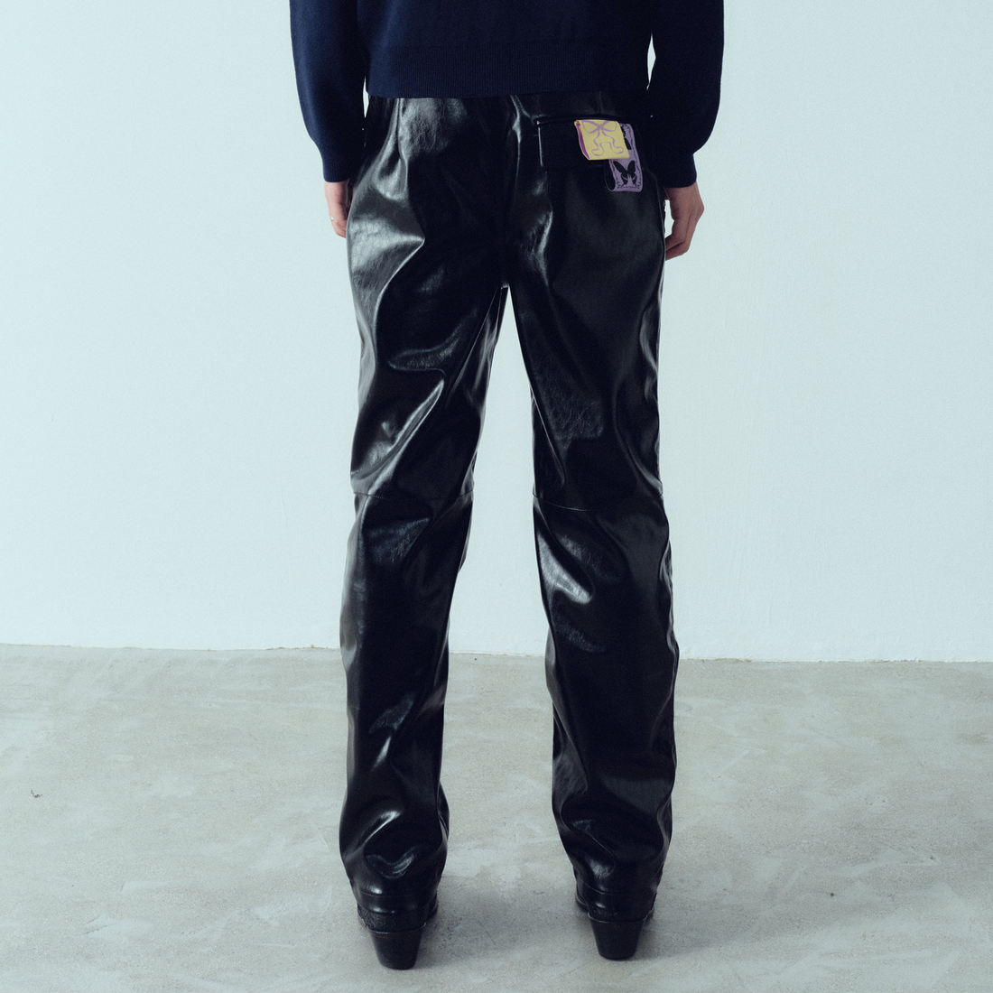 KADAKADA Glossy PU Straight-Leg Pants-Pants-M-Free Shipping Leatheretro