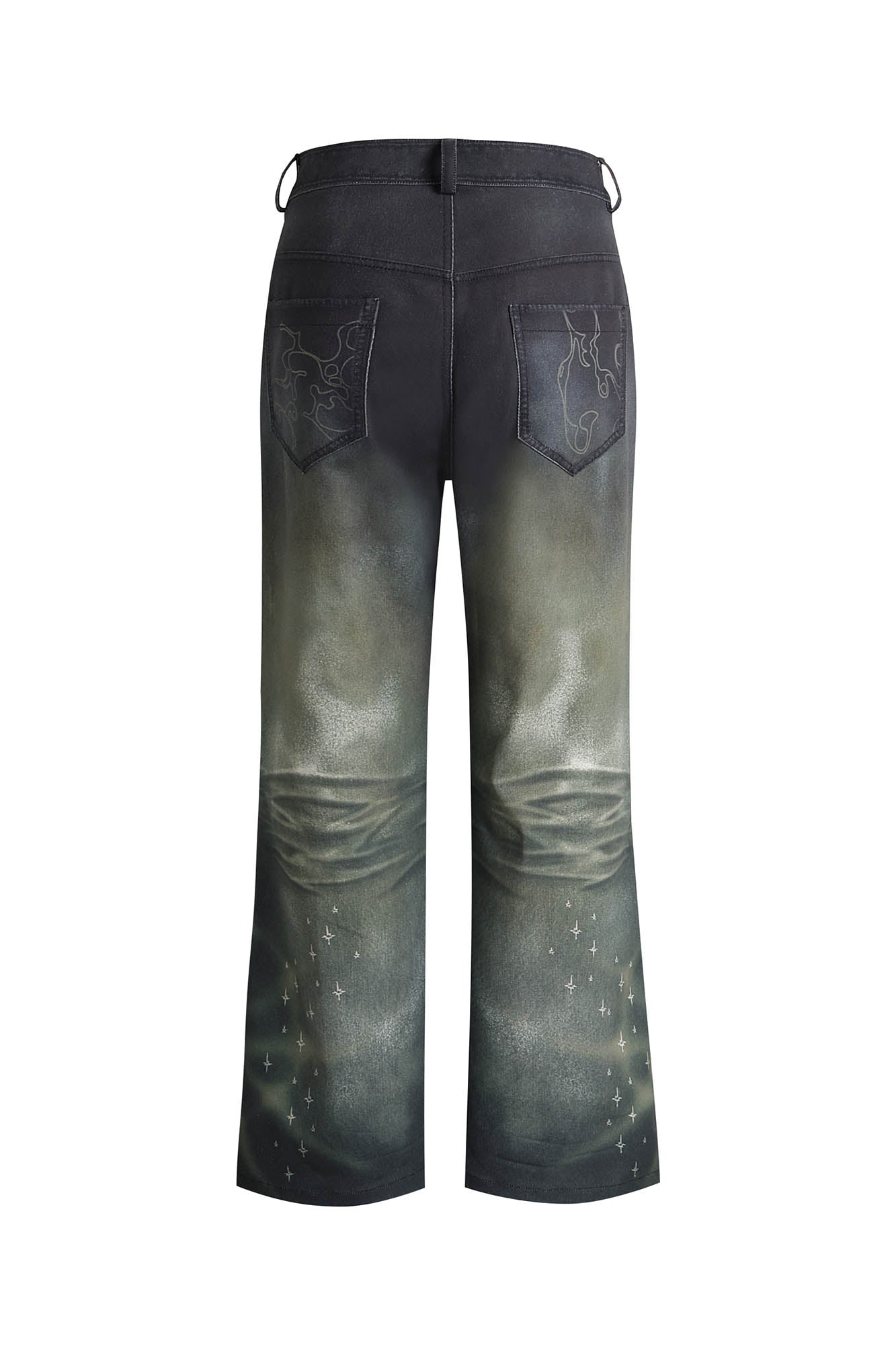 DND4DES Stardust Acid-Washed Jeans-Jeans-S-Free Shipping Leatheretro
