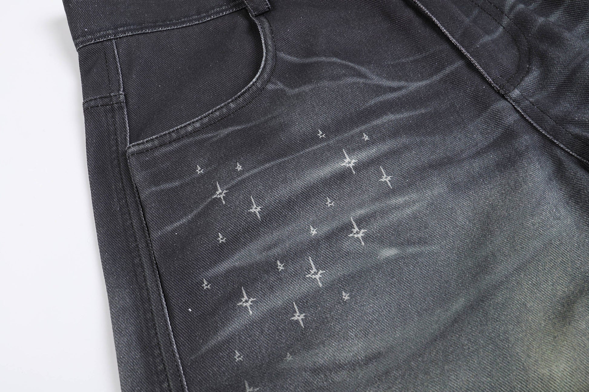 DND4DES Stardust Acid-Washed Jeans-Jeans-S-Free Shipping Leatheretro