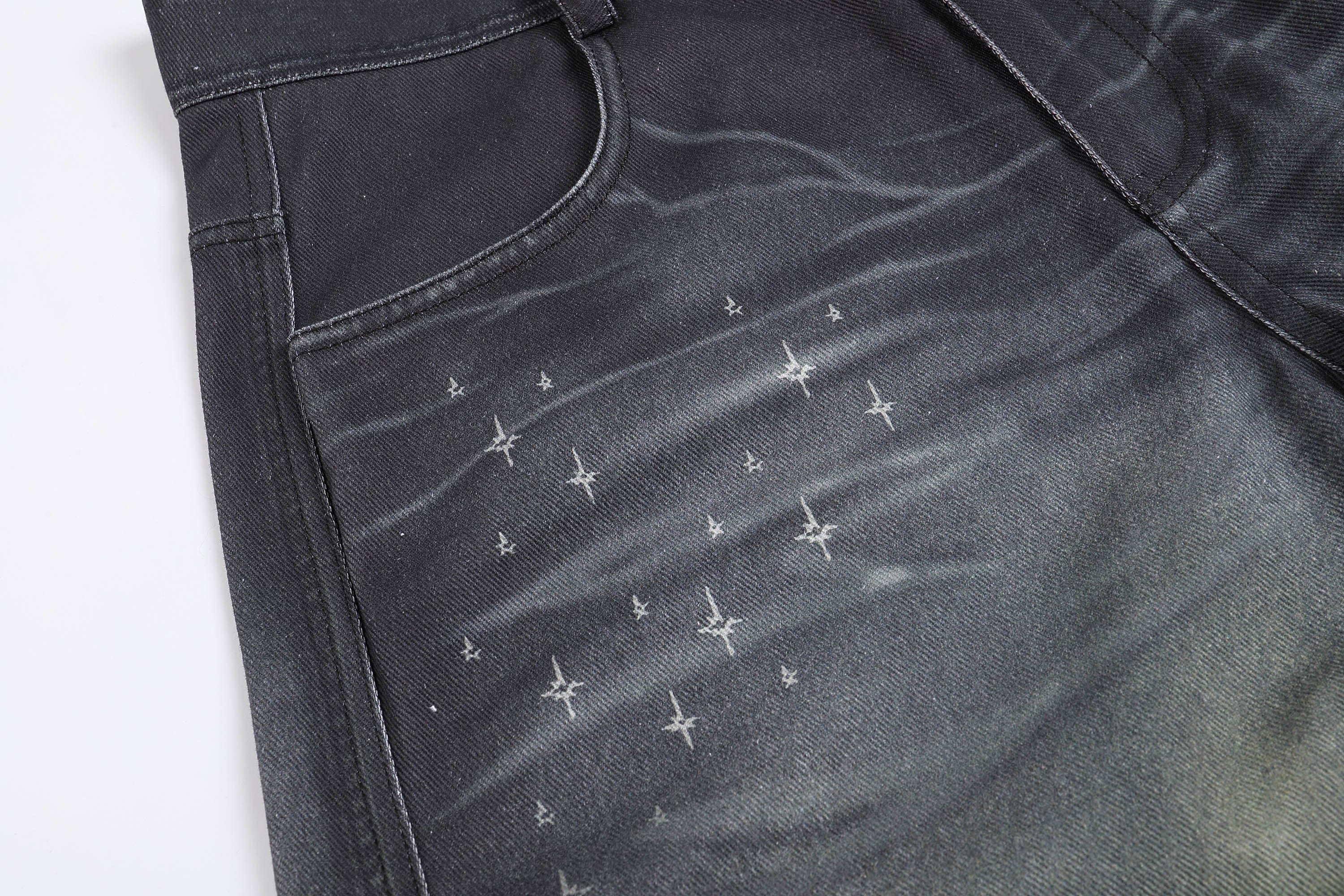 DND4DES Stardust Acid-Washed Jeans-Jeans-S-Free Shipping Leatheretro