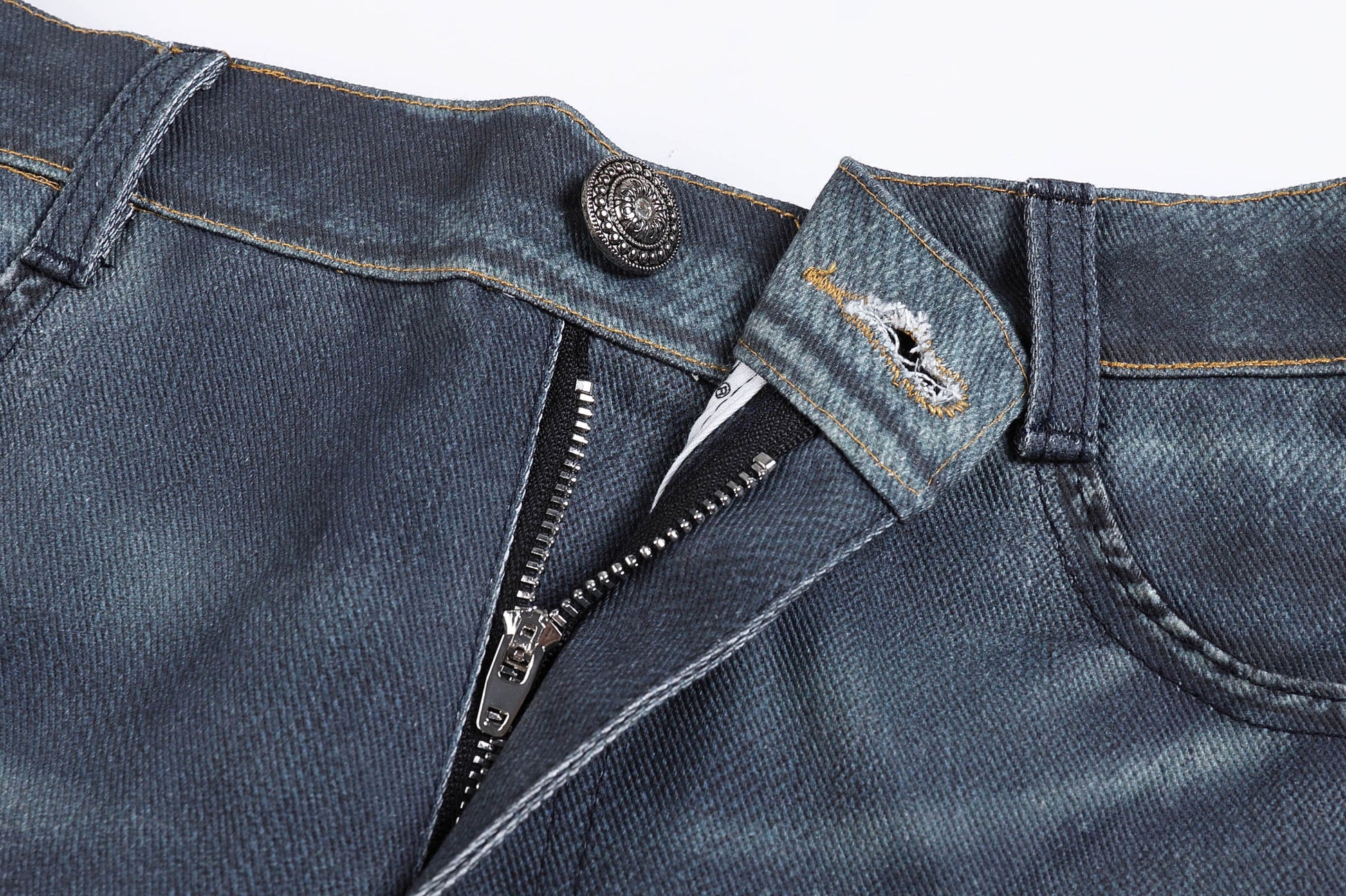 DND4DES×Faychui Leopard Wings Embroidered Wide-Leg Jeans-Jeans-S-Free Shipping Leatheretro