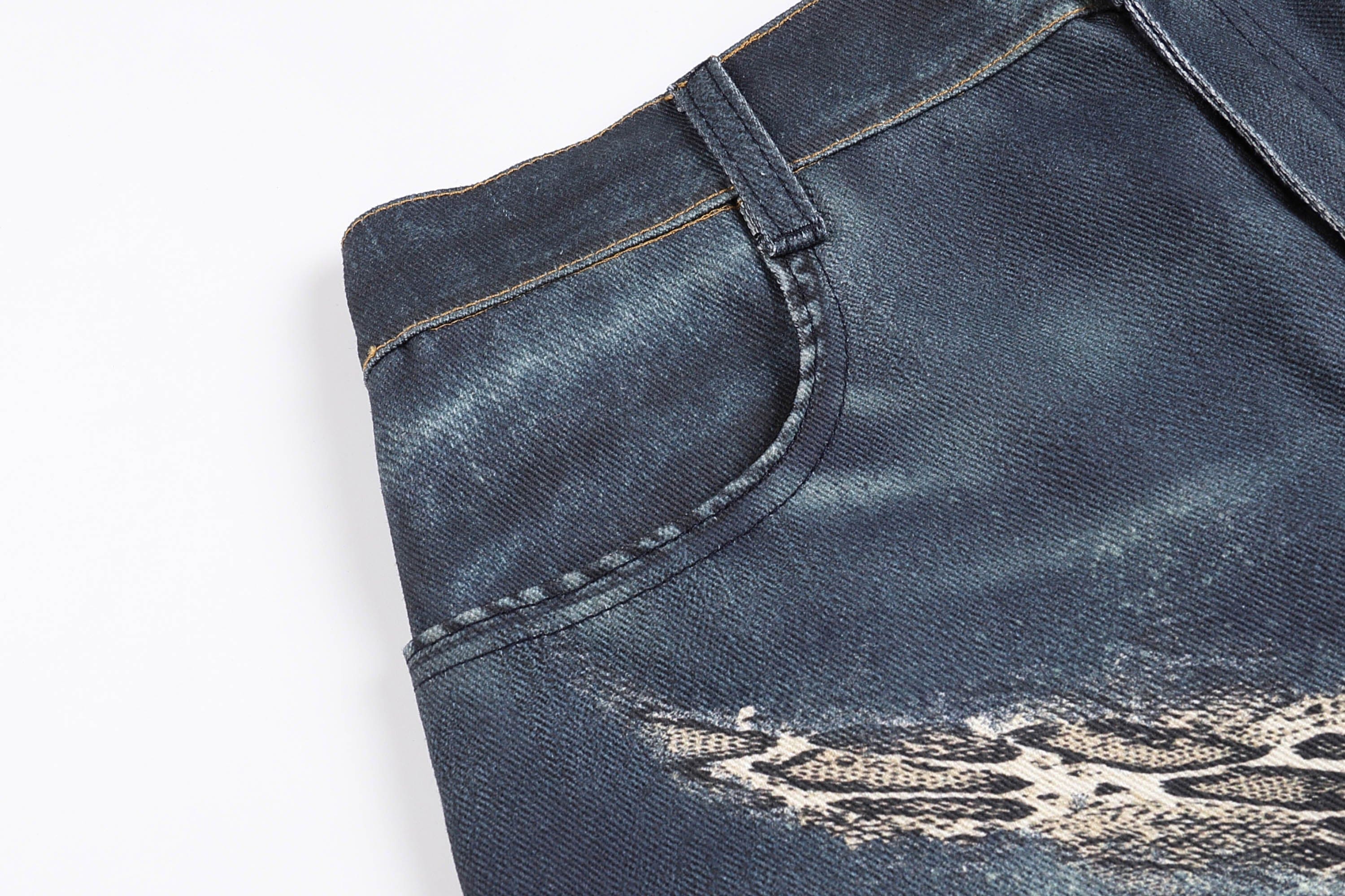 DND4DES×Faychui Leopard Wings Embroidered Wide-Leg Jeans-Jeans-S-Free Shipping Leatheretro