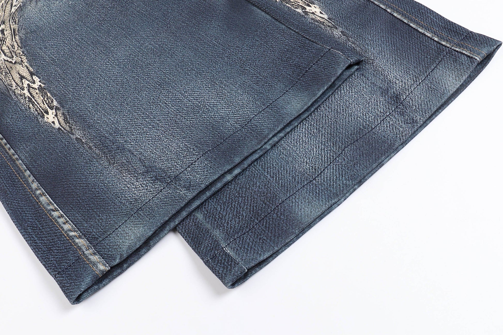 DND4DES×Faychui Leopard Wings Embroidered Wide-Leg Jeans-Jeans-S-Free Shipping Leatheretro