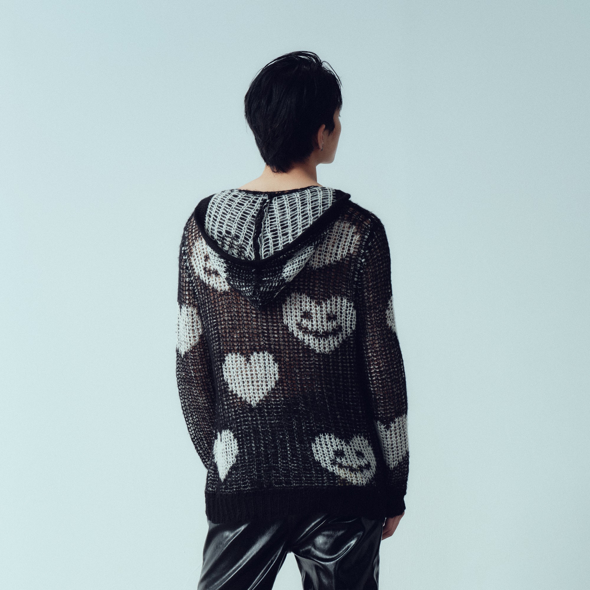 KADAKADA Smiling Heart Jacquard Knit Hoodie-Hoodie-M (Preorder)-Free Shipping Leatheretro