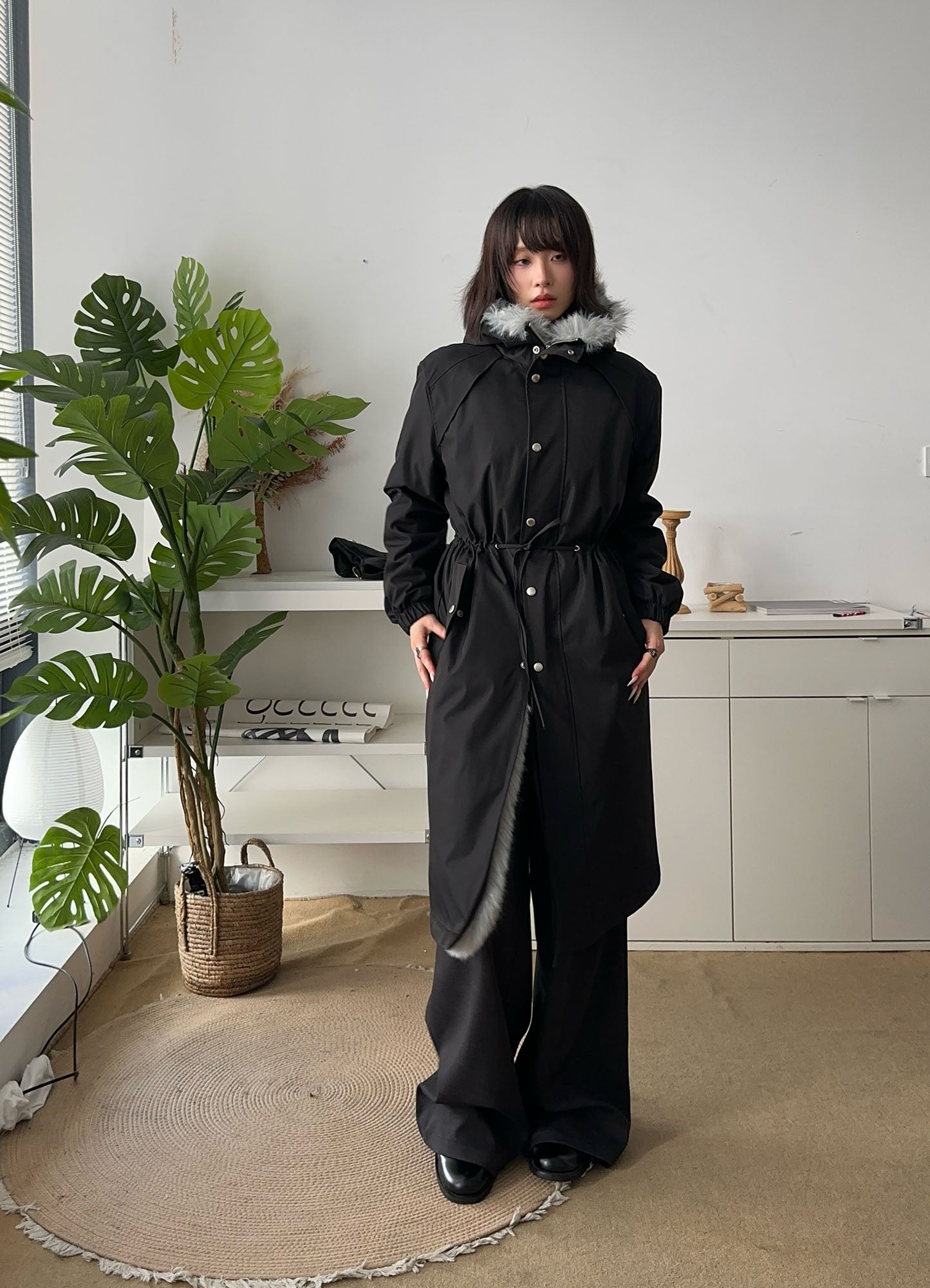 OKAYTHXBYE Faux Fur Lined Oversized Parka-Jacket-S (Preorder)-Free Shipping Leatheretro