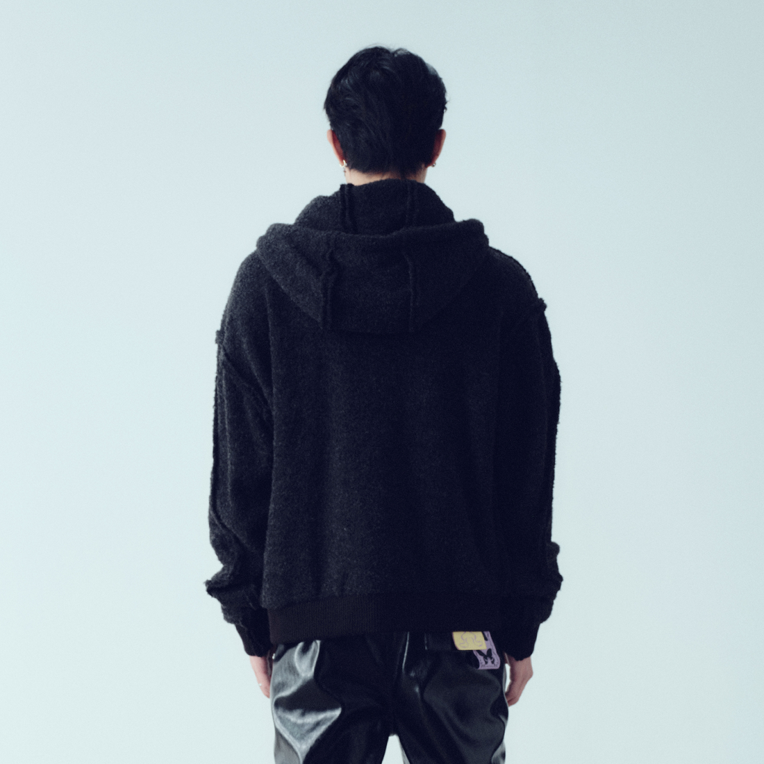 KADAKADA Wooly Raw-Stitch Panel Hooded Jacket-Jacket-M-Free Shipping Leatheretro