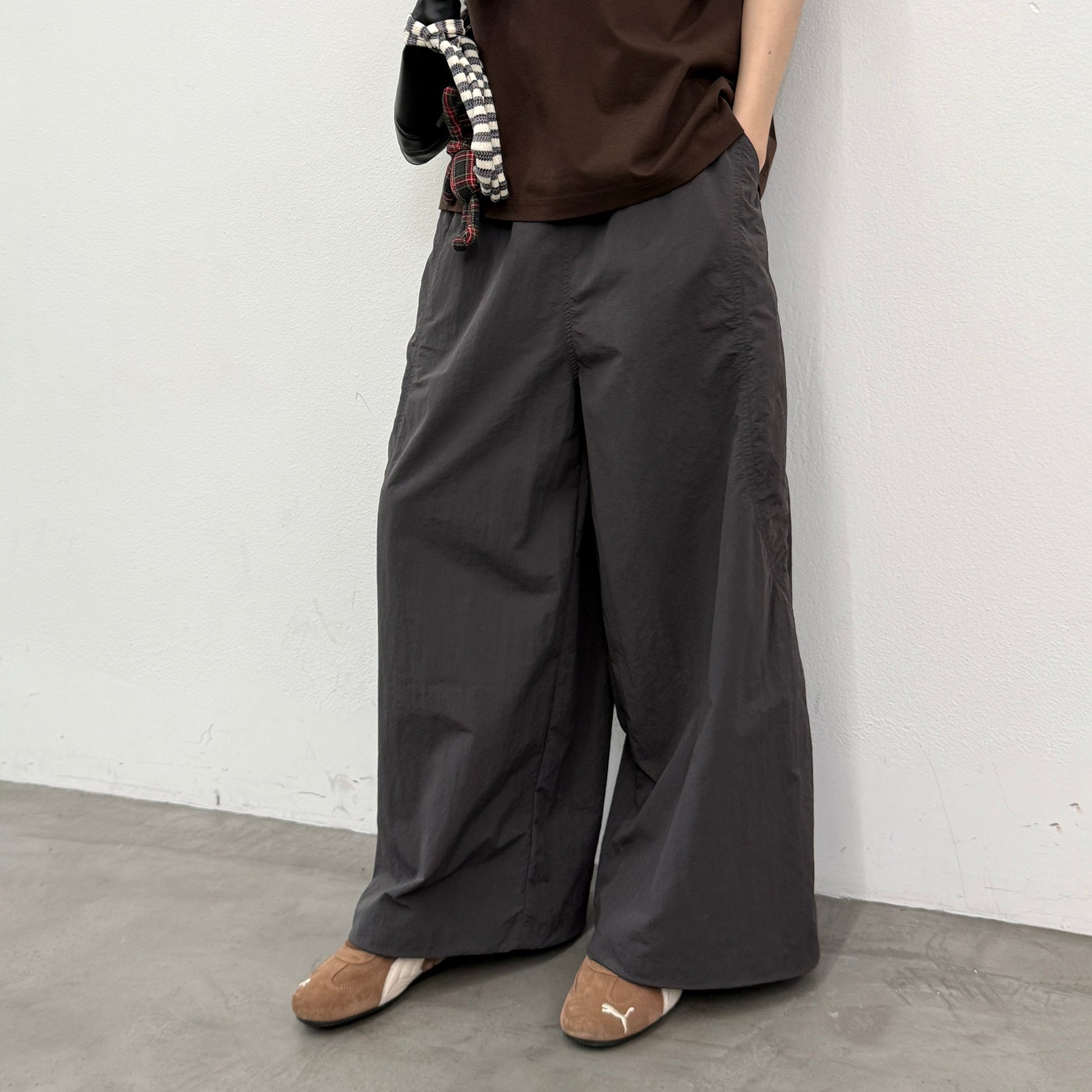 ROARINGWILD A ARCH Quick-Dry Wide-Leg Parachute Pants-Pants-XS-Green-Free Shipping Leatheretro