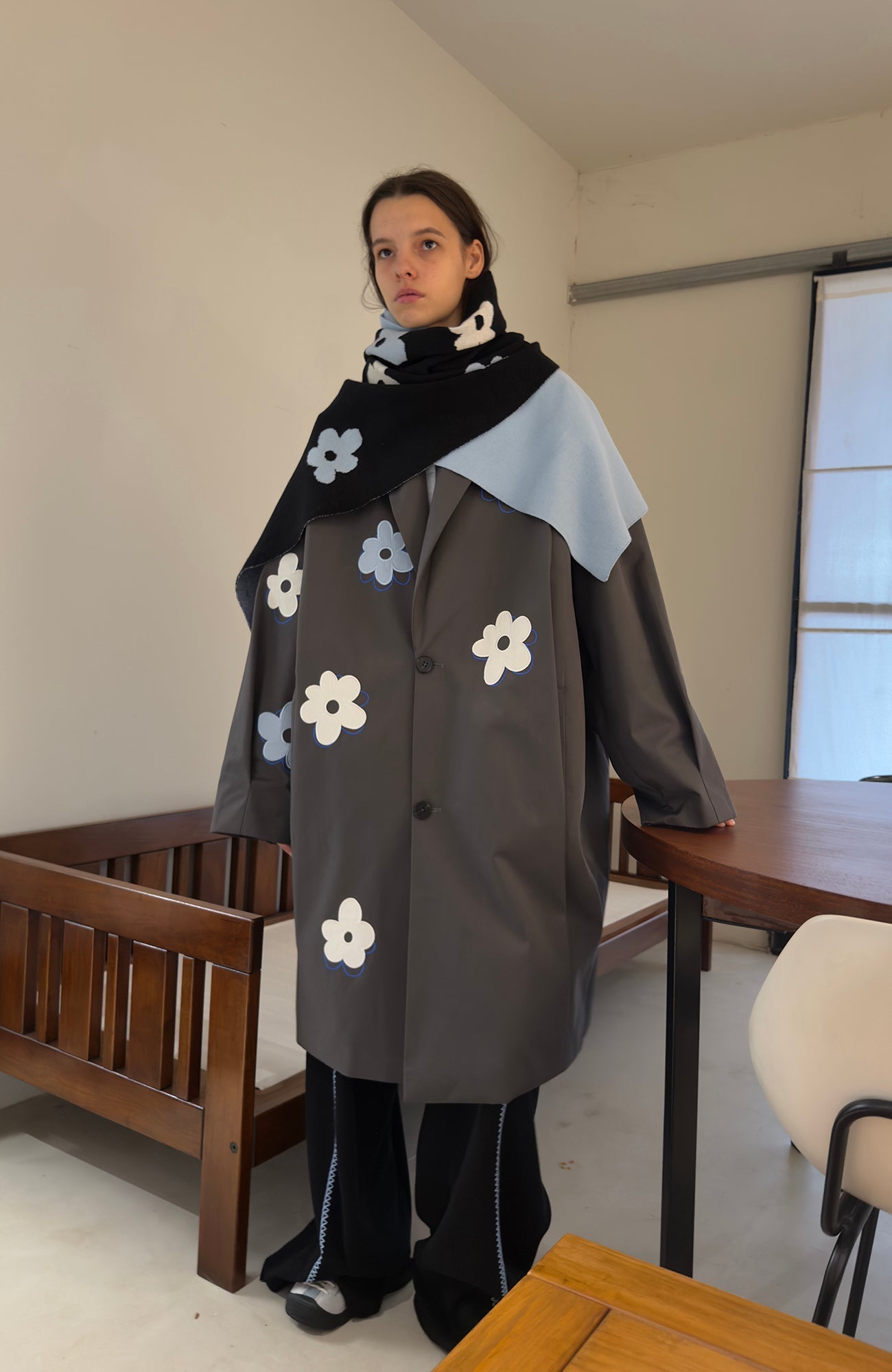 MIICHOUS Floral Paneled Detachable Liner Coat-Jacket-S-Khaki-Free Shipping Leatheretro