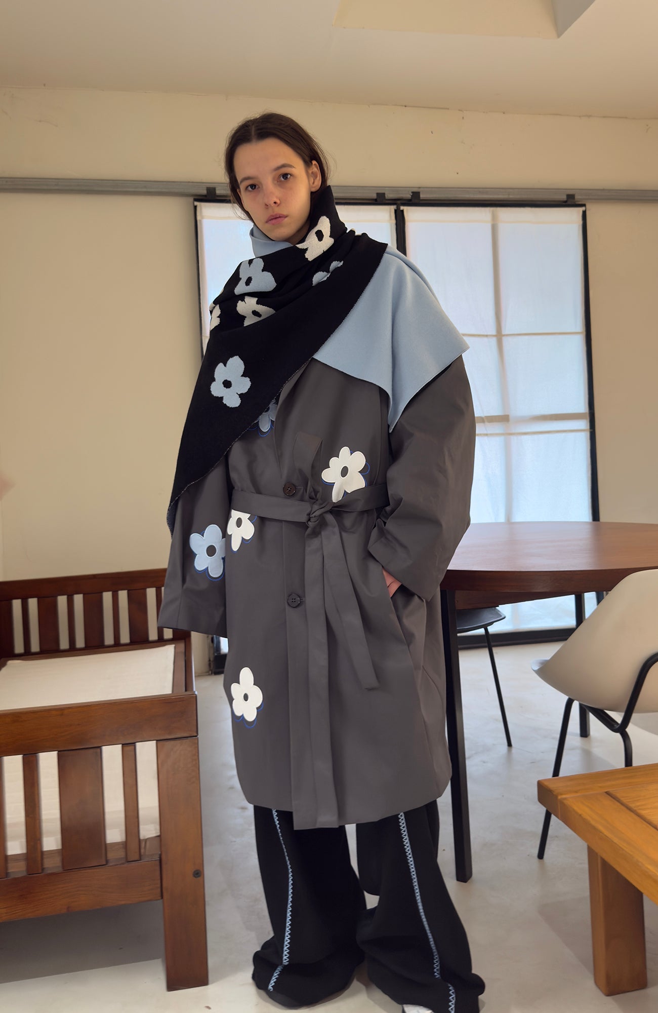 MIICHOUS Floral Paneled Detachable Liner Coat-Jacket-S-Khaki-Free Shipping Leatheretro