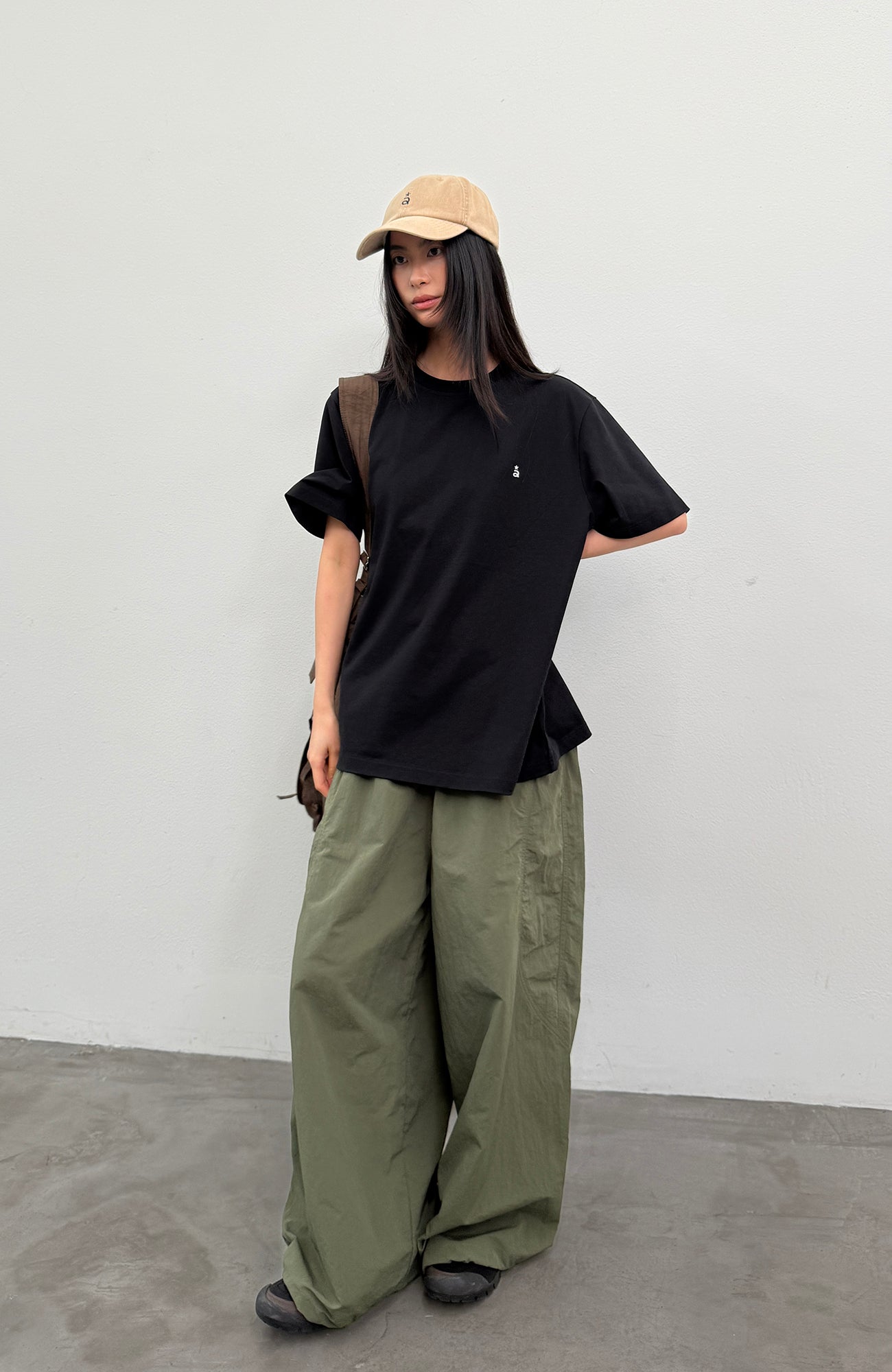 ROARINGWILD A ARCH Quick-Dry Wide-Leg Parachute Pants-Pants-XS-Green-Free Shipping Leatheretro