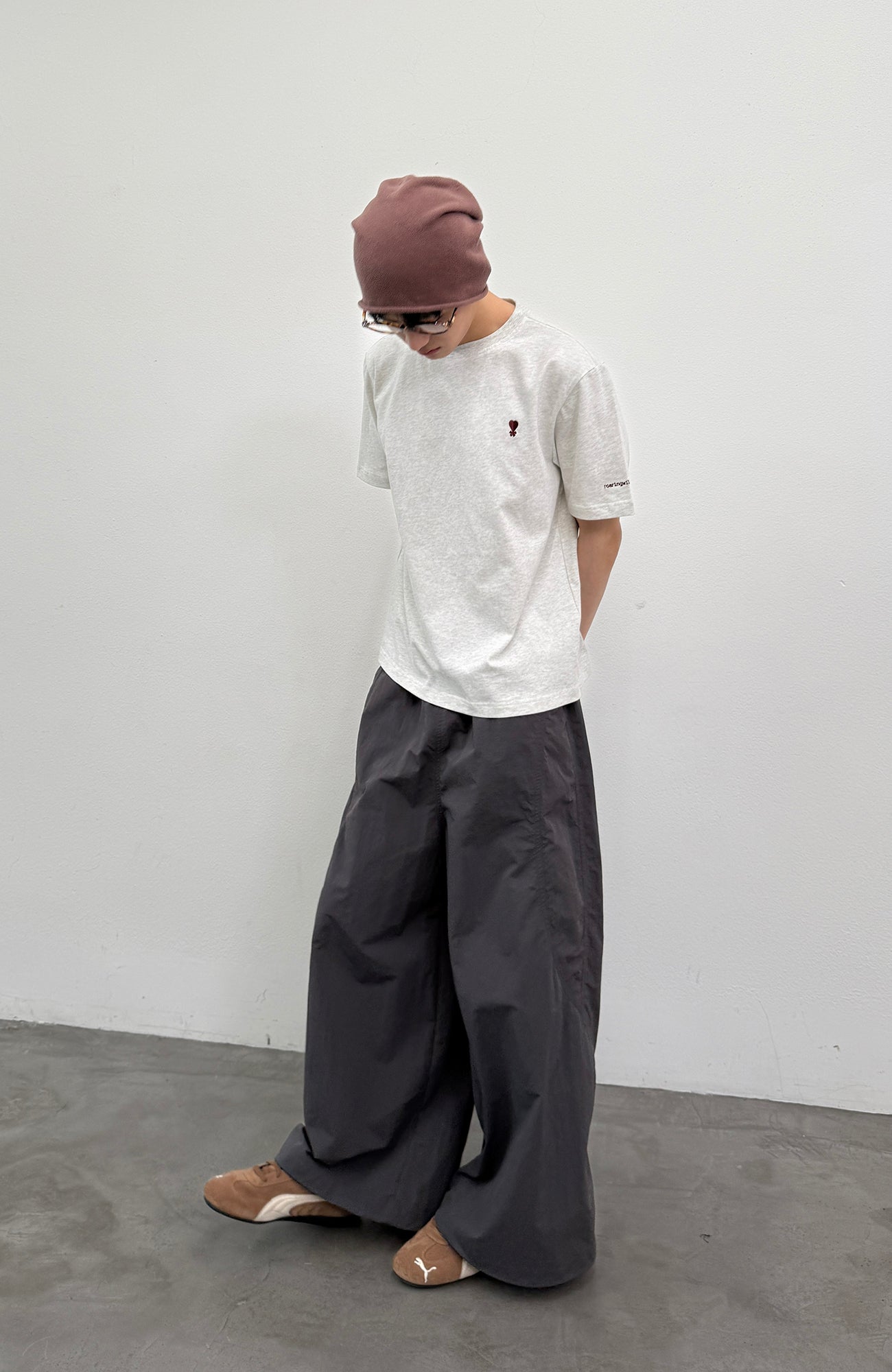 ROARINGWILD A ARCH Quick-Dry Wide-Leg Parachute Pants-Pants-XS-Green-Free Shipping Leatheretro