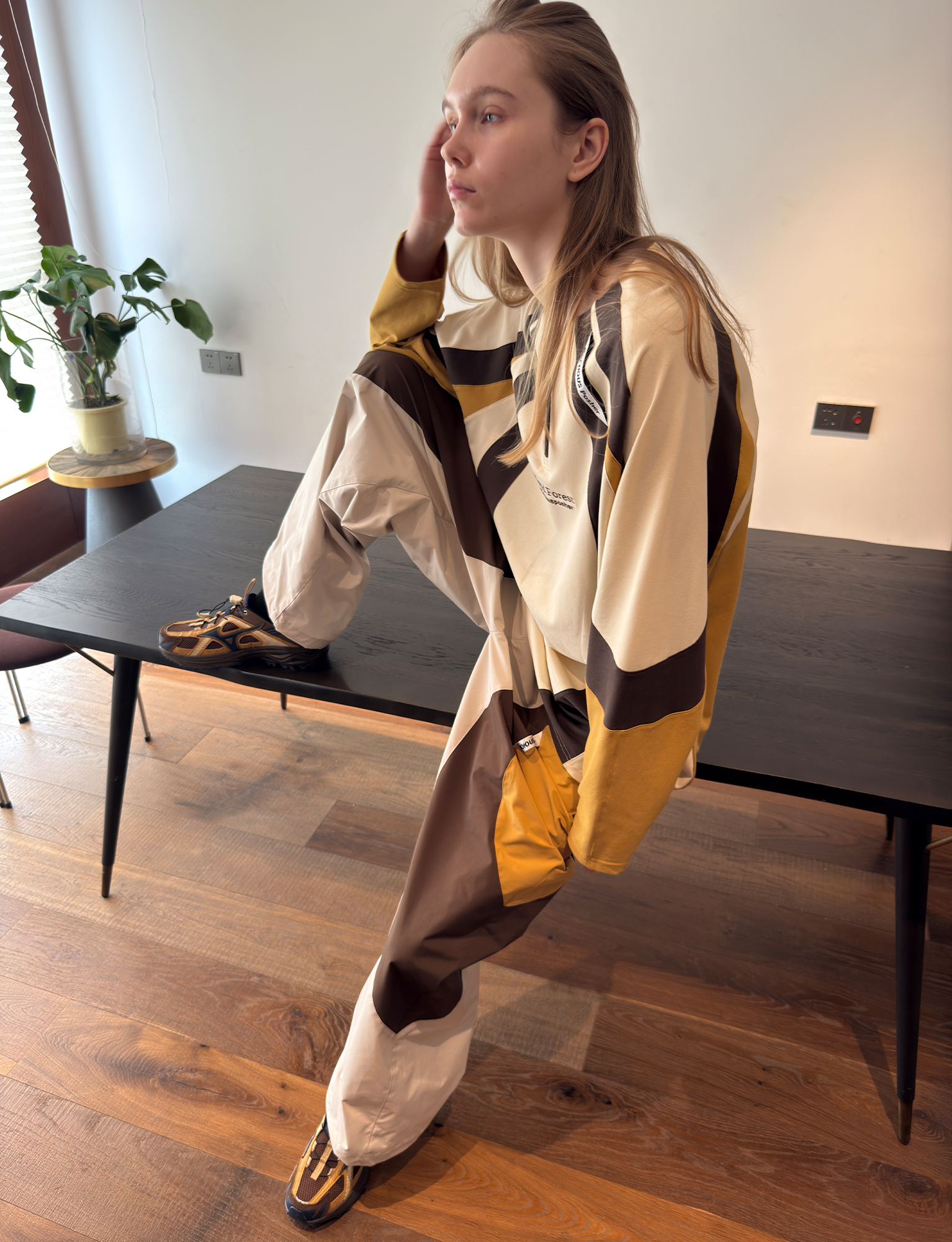 MIICHOUS Contrast Panel UV-Protection Long-Sleeve Tee-L/S Tee-S-Yellow-Free Shipping Leatheretro