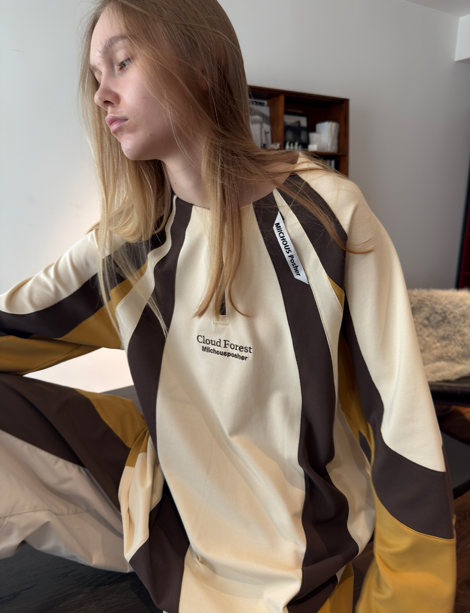 MIICHOUS Contrast Panel UV-Protection Long-Sleeve Tee-L/S Tee-S-Yellow-Free Shipping Leatheretro