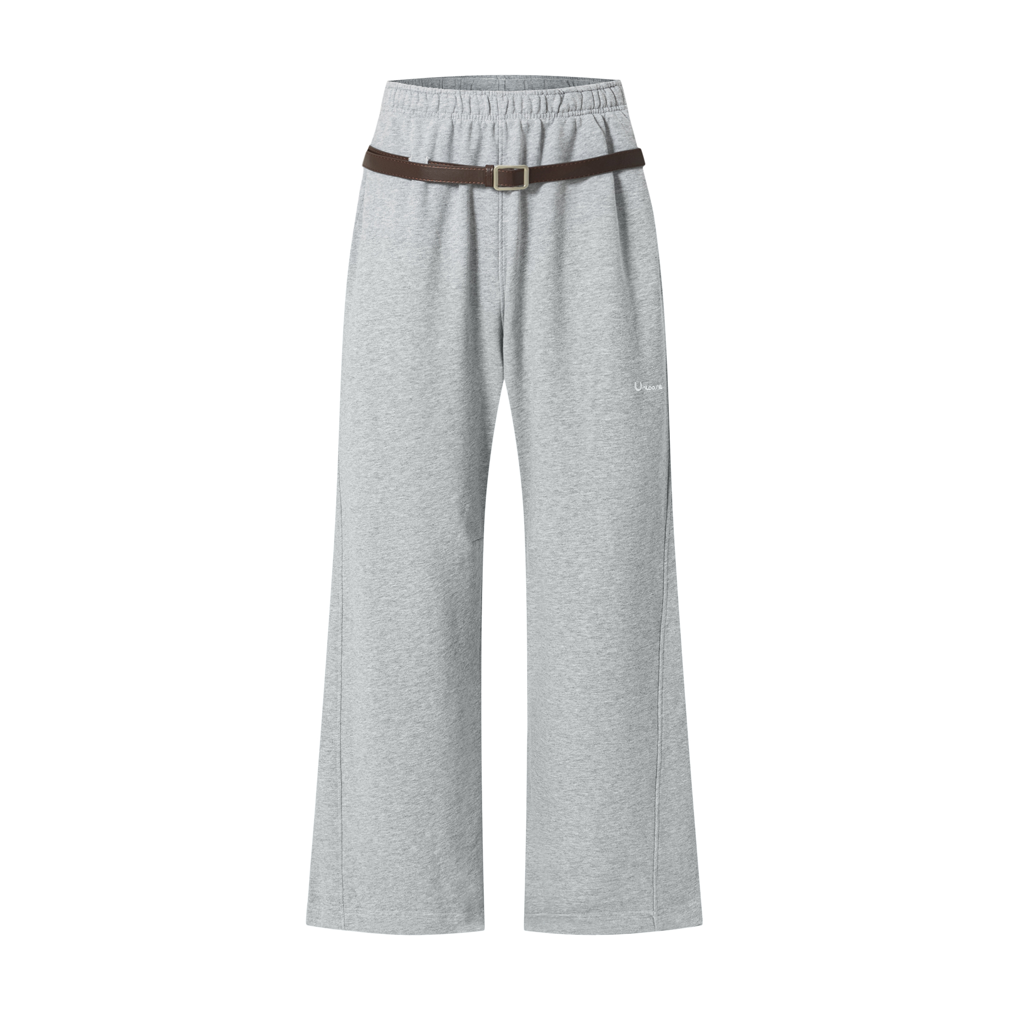 OVDY Retro Belt Curved-Leg Denim Pants-Pants-S-Light Gray-Free Shipping Leatheretro