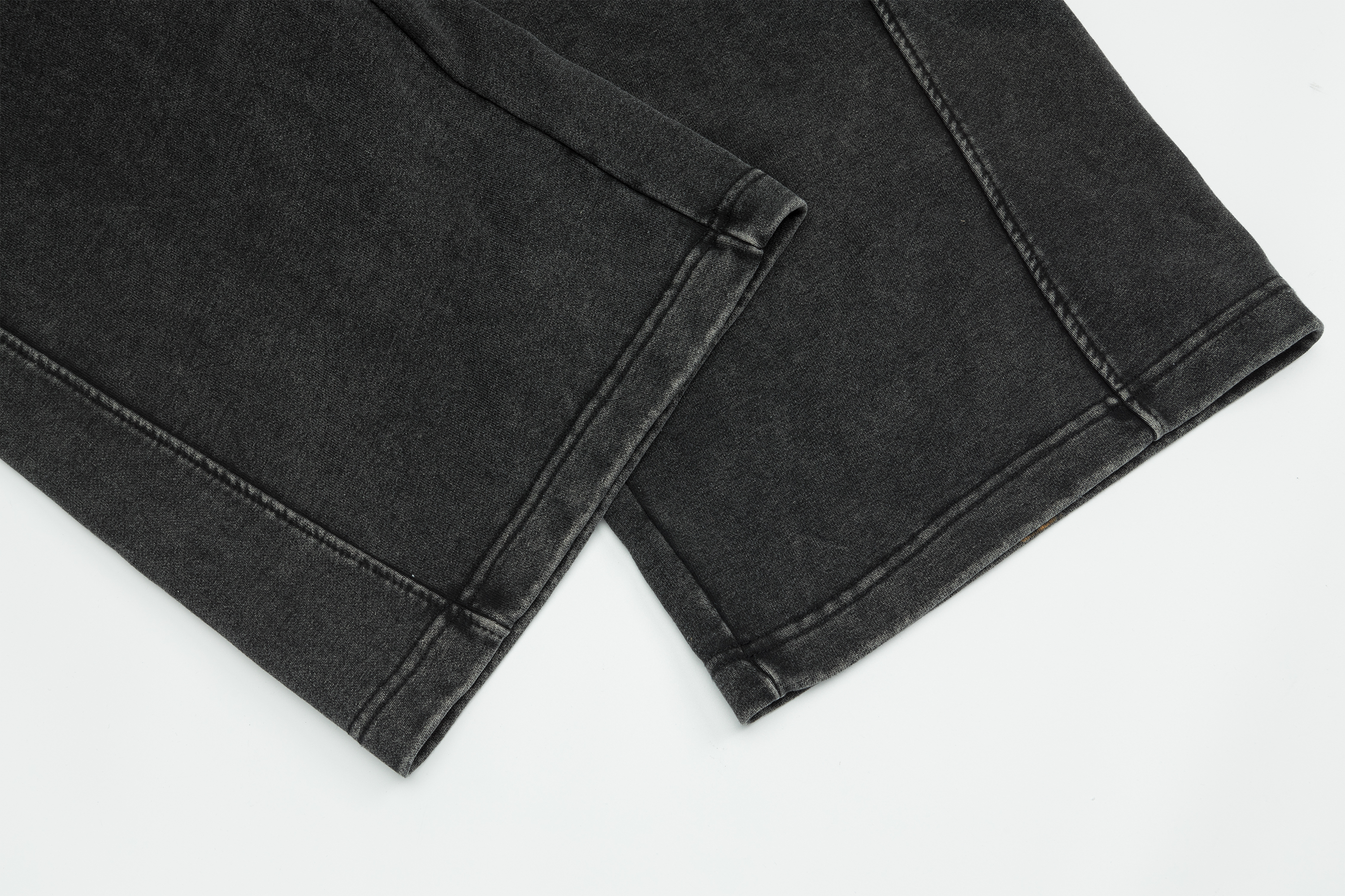 OVDY Retro Belt Curved-Leg Denim Pants-Pants-S-Black-Free Shipping Leatheretro