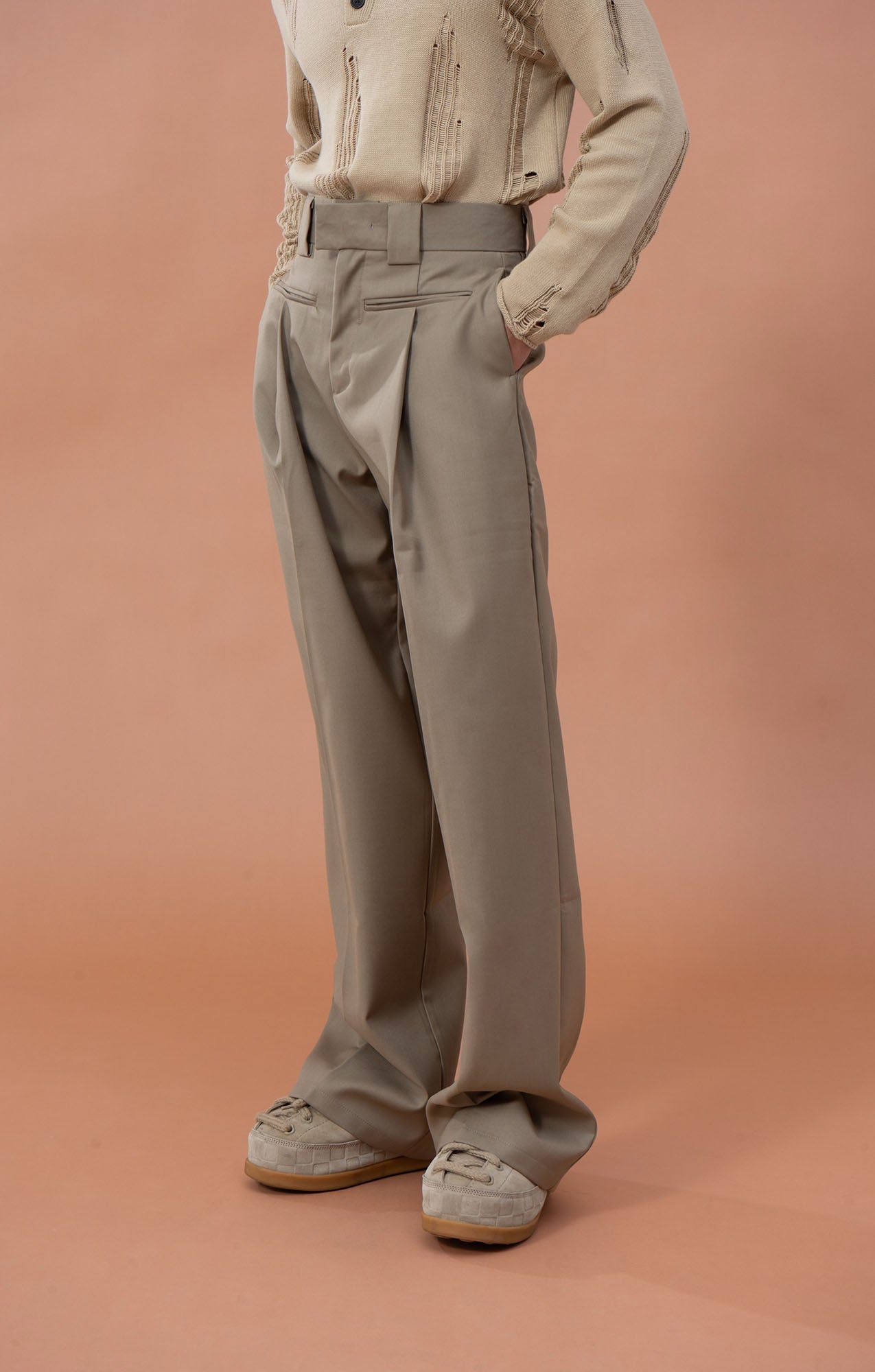 CLP Classic High-Waist Straight-Leg Pants-Pants-S-Black-Free Shipping Leatheretro