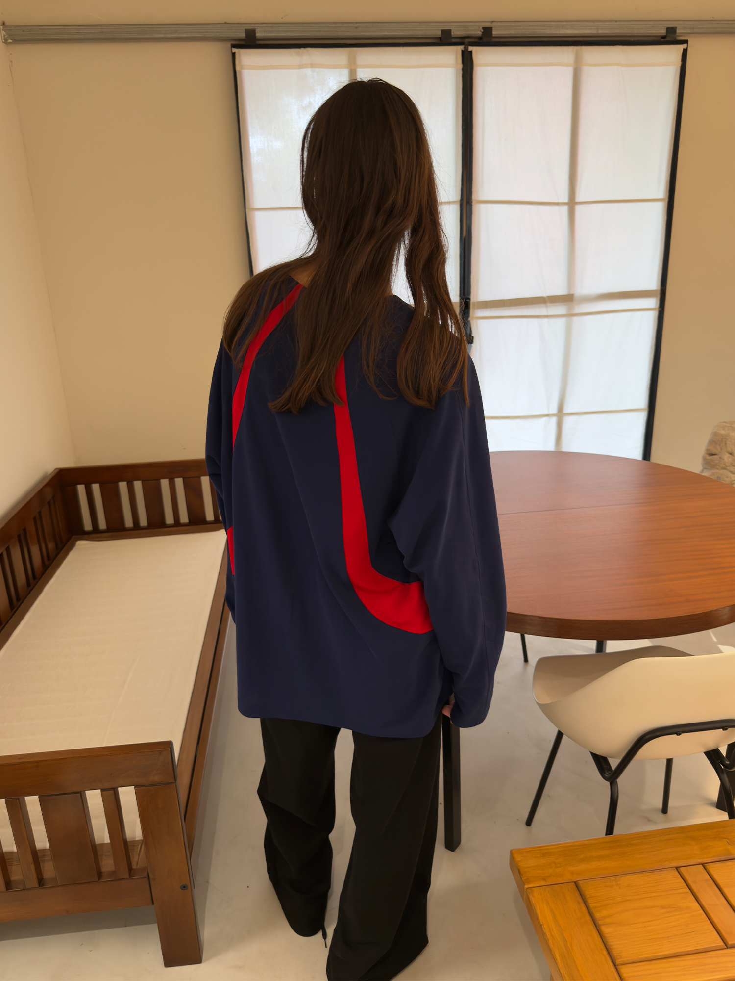 MIICHOUS Contrast Raglan Graphic Long-Sleeve Tee-L/S Tee-S-Red-Free Shipping Leatheretro